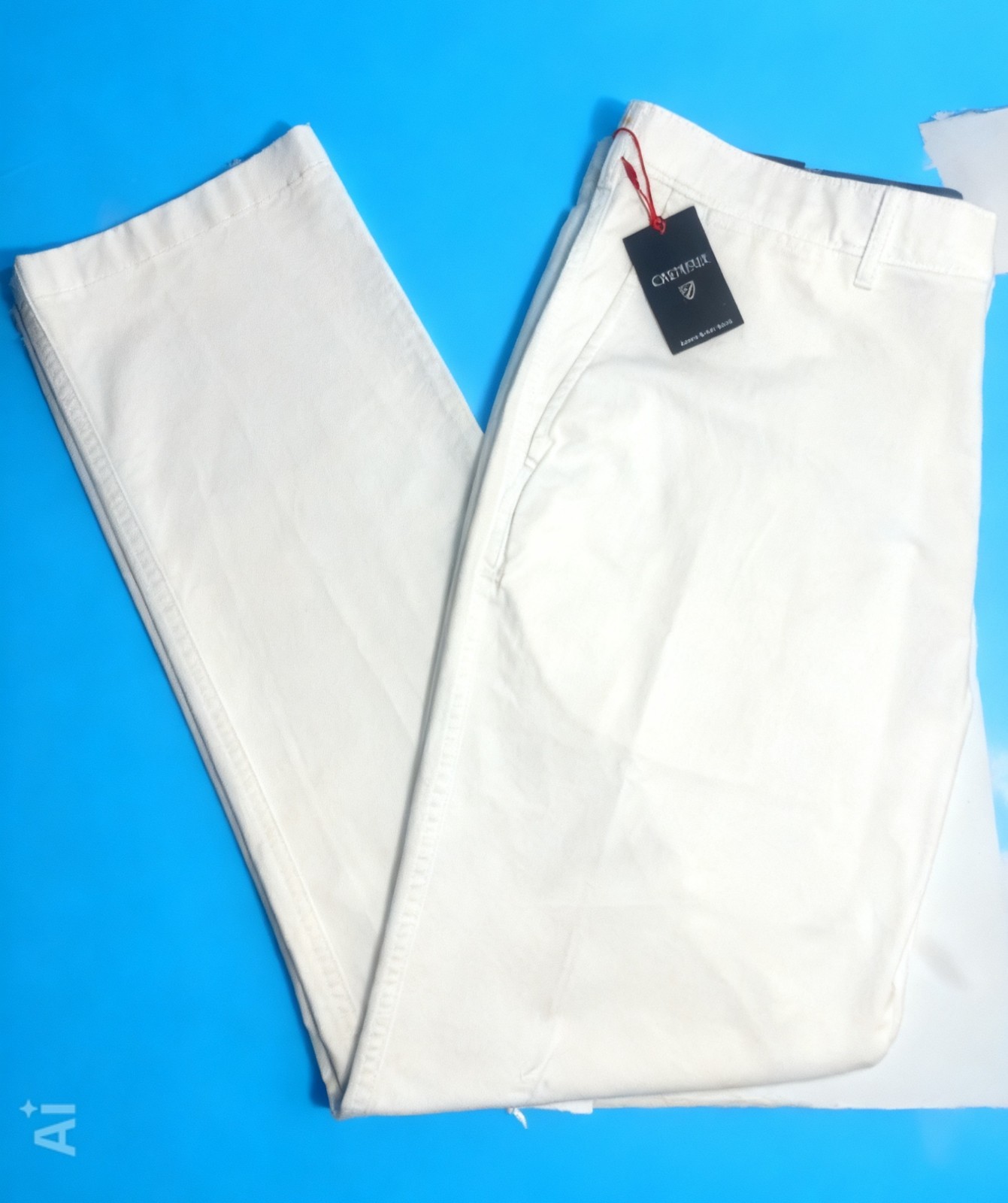 Cremieux Men’s White Pants Size 38 Classic Fit Straight Leg Cotton Twill NWT