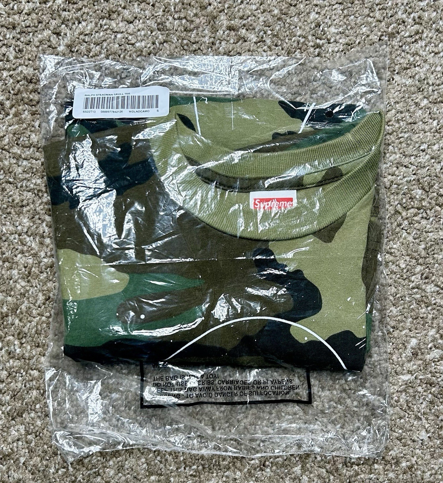 Supreme Ralph Steadman Skull Camo Tee SS 22’ Size Small