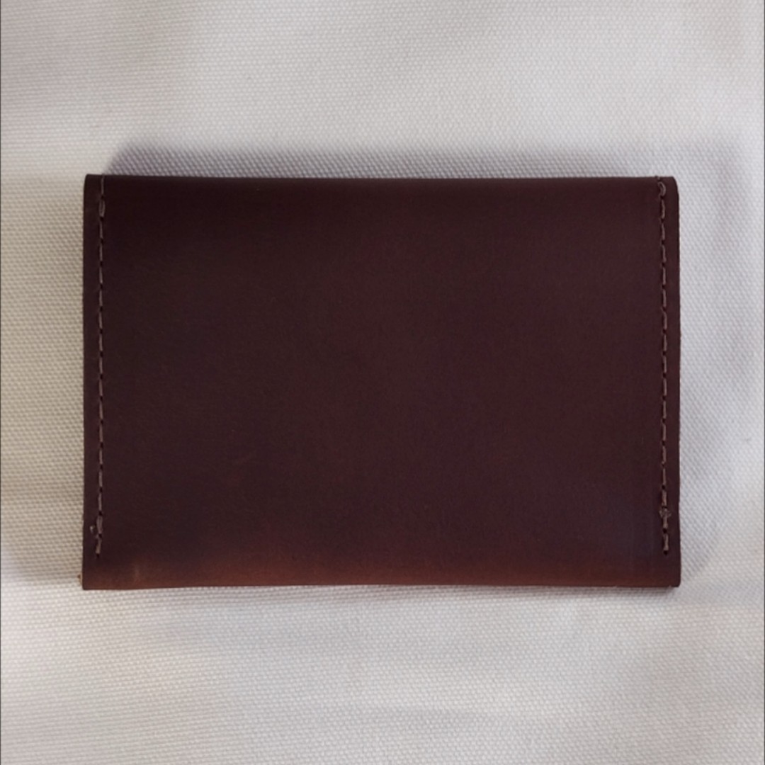 handmade real leather snap button pouch for coins card cash brown