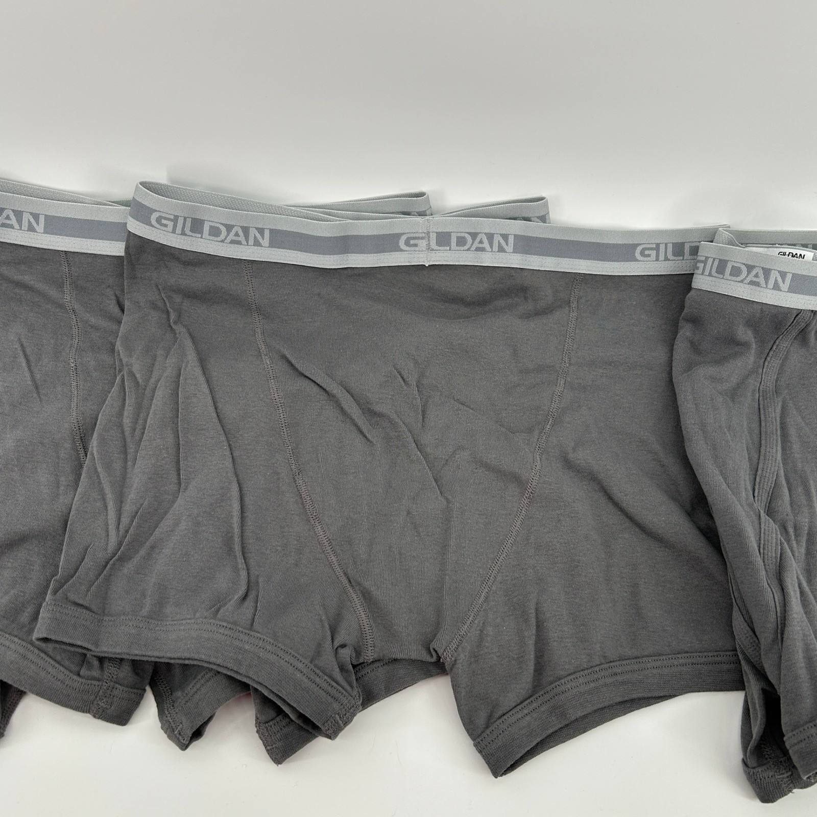 Gildan Mens Boxer Briefs 5 Pack Charcoal Gray 100% Cotton 2XL 44-46 Waist NWOT