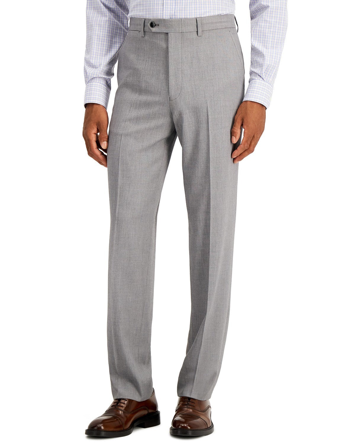 Nautica Mens Modern Fit 2 Piece Suit 46 R / 40 Waist Light Grey Solid Stretch