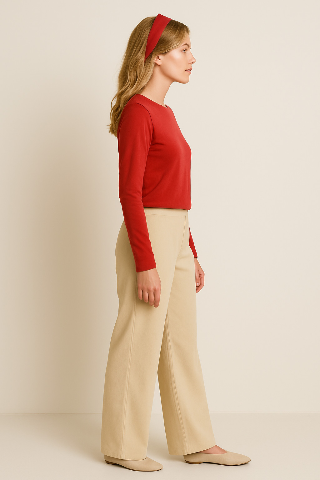 WOMEN’S TROUSERS GRIFFAI VELVET ELASTIC BUTTON ZIPPER LOOPS ART. 5987
