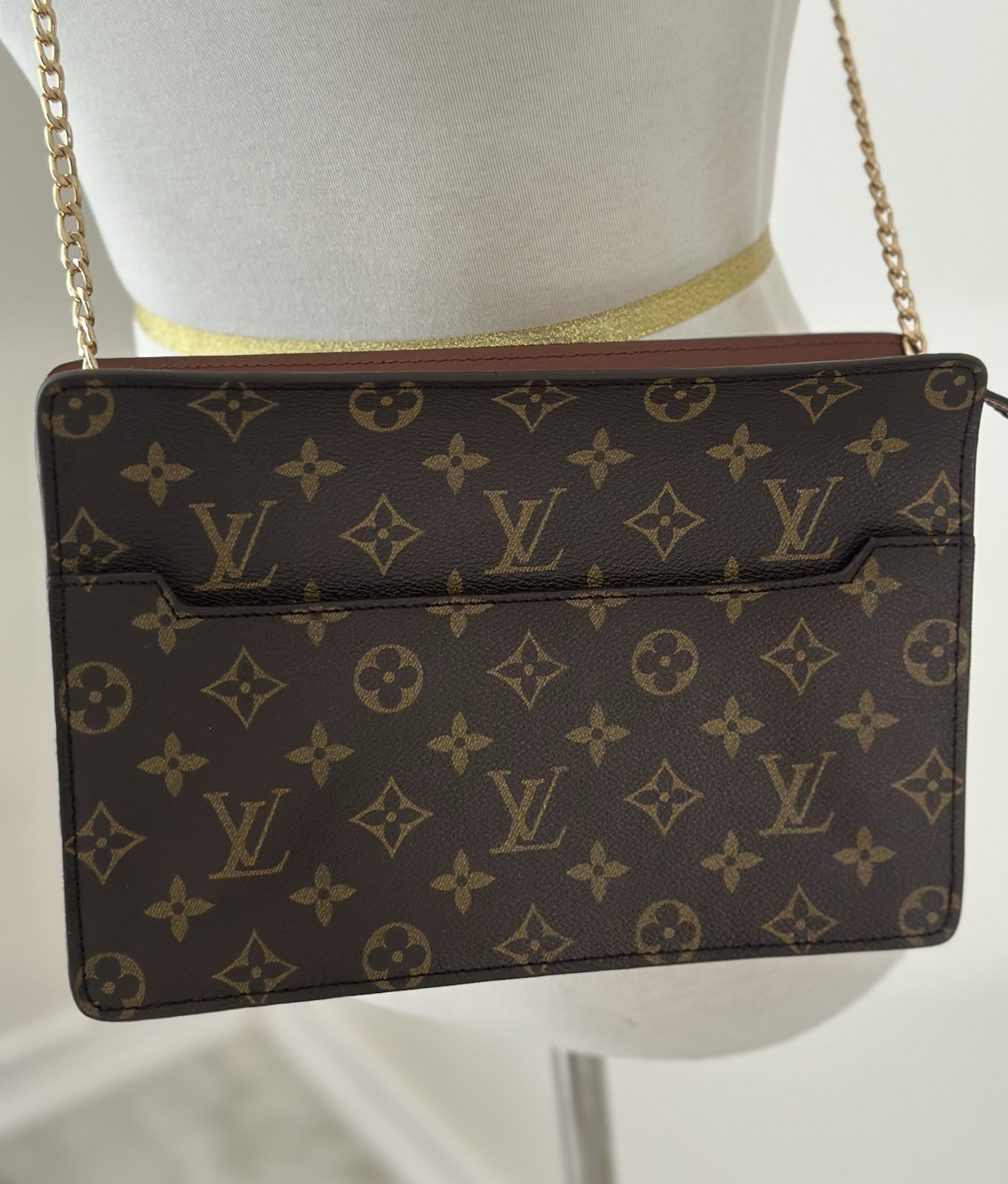 Authentic Louis Vuitton Monogram Pochette Homme Clutch Bag M51795 Excellent