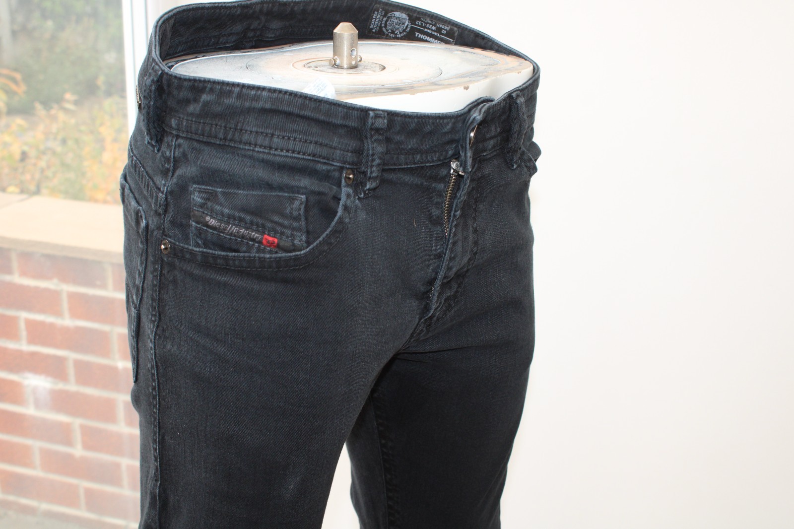 Diesel Thommer W32 L32 Jeans Black Slim Skinny Taper Stretch Tapered 32R Zip
