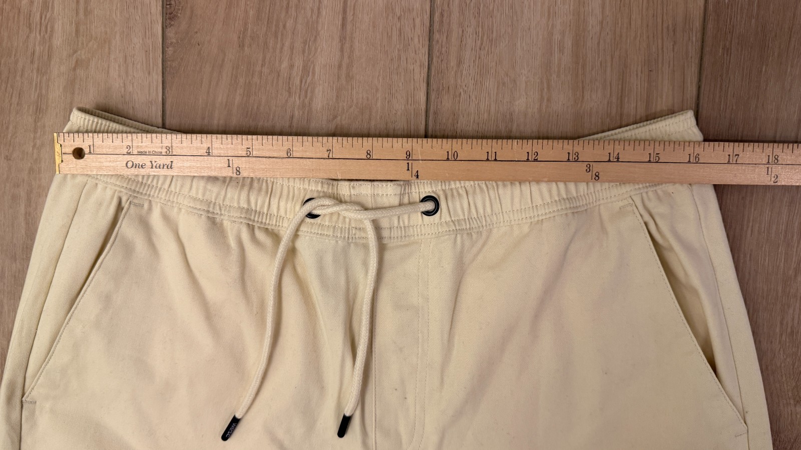 WeSC Open Bottom Cargo Pants Unisex Chino Style-Men L/Women XL-Pale Yellow-NWT