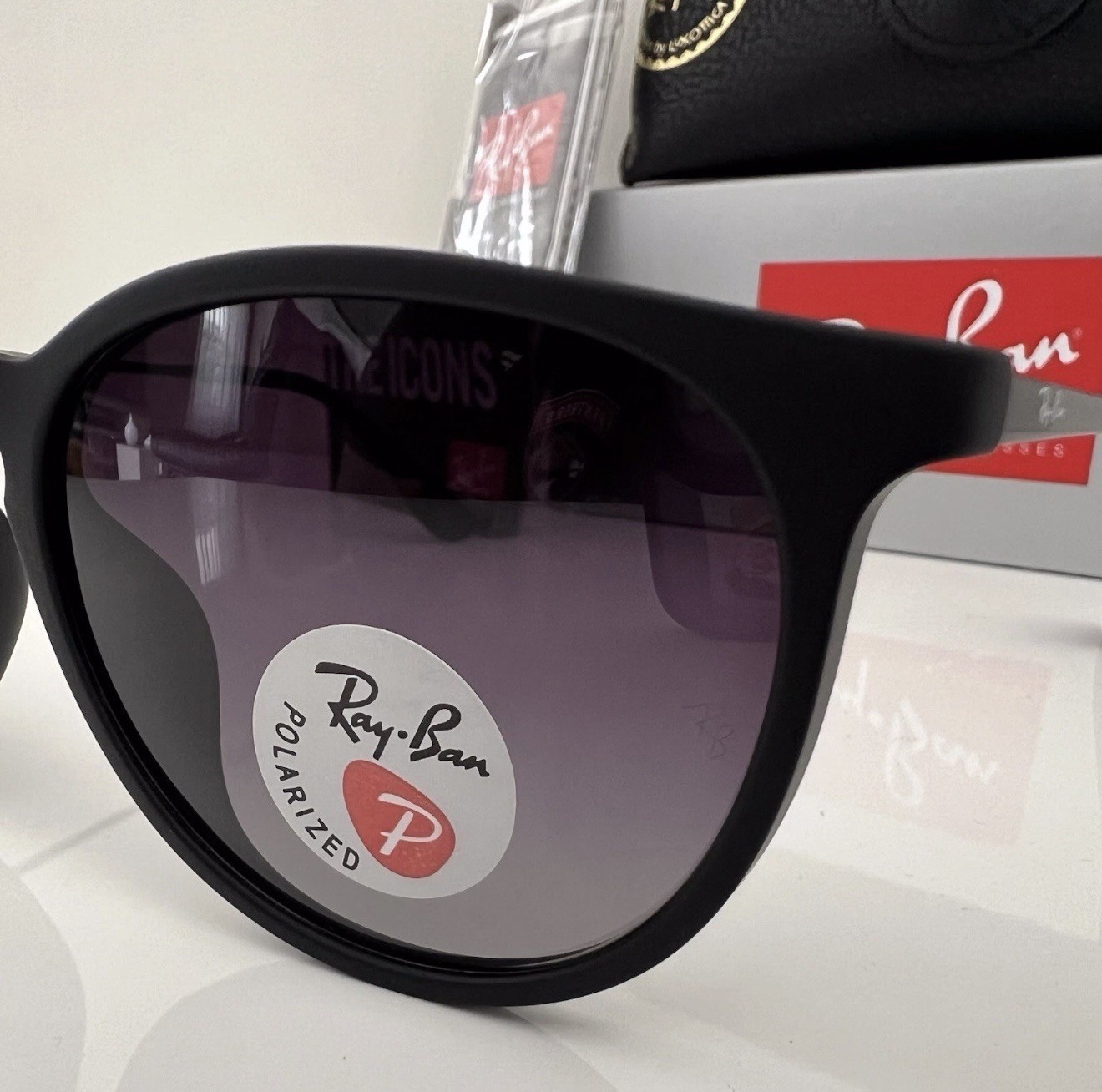 Ray-Ban RB4171 Erika Matte Black Grey 54mm Polarized Gradient Women’s Sunglasses