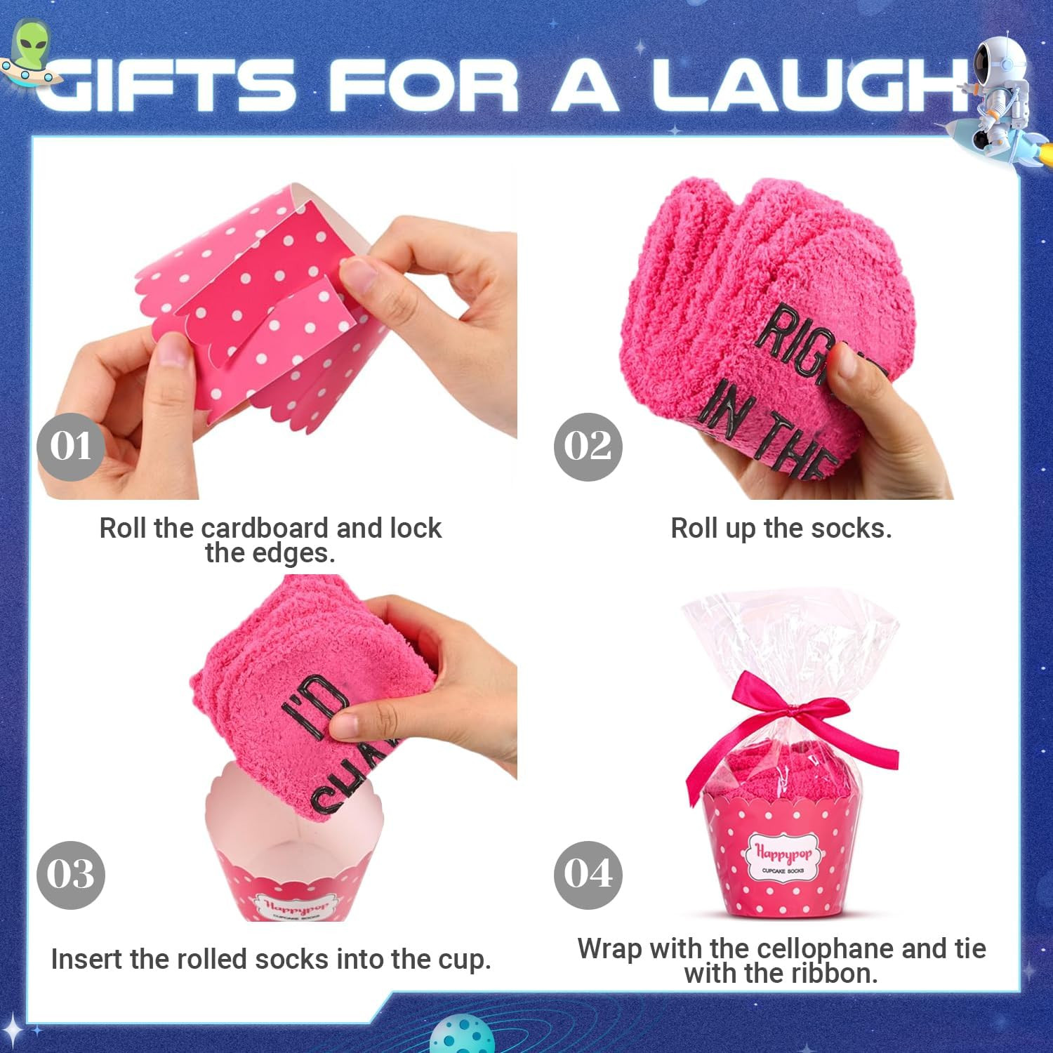 HAPPYPOP Gag Socks for Women -Running Fart Gifts, Funny Gifts for Besties Sister