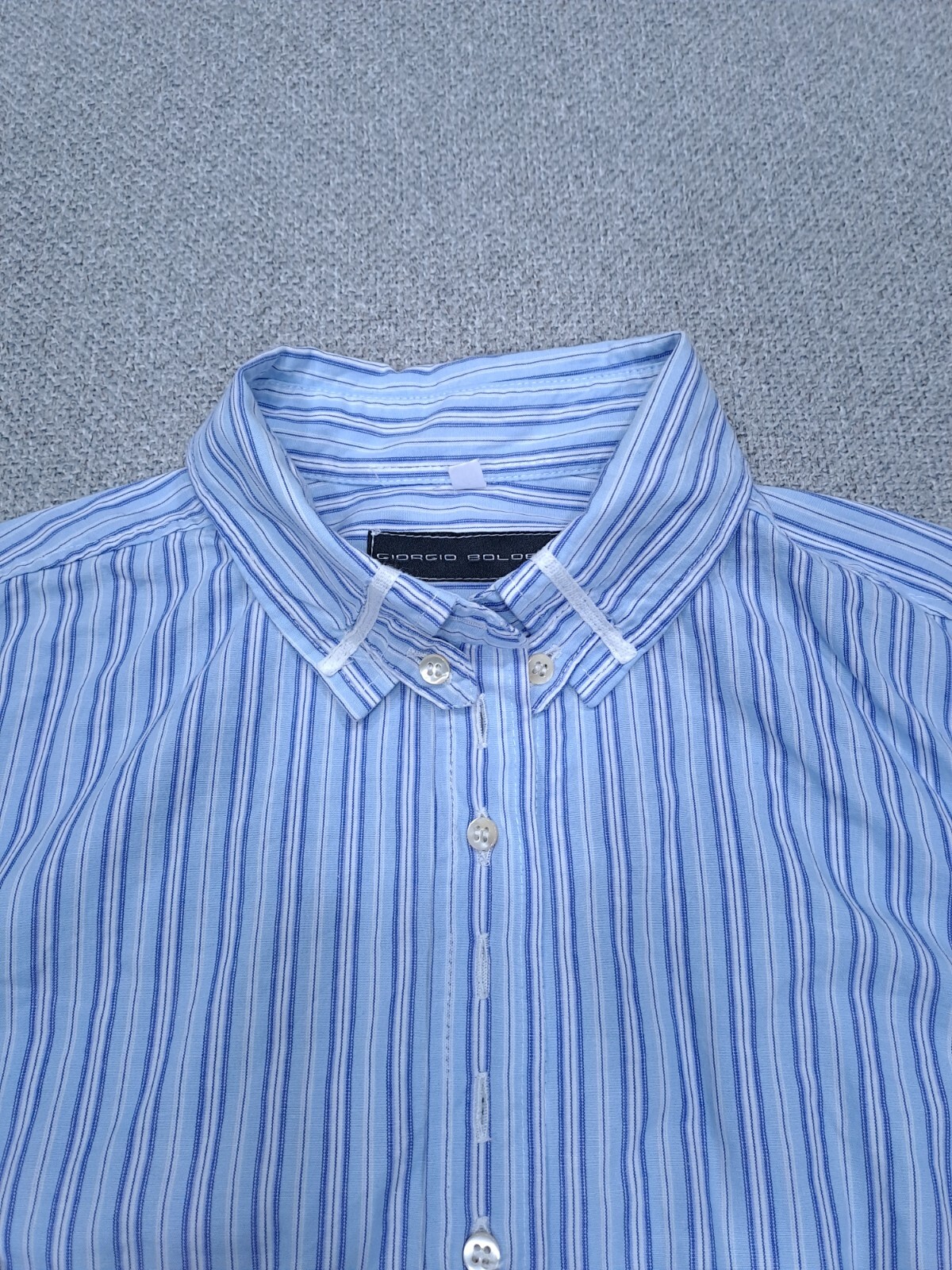Giorgio Boldetti men’s tailoring shirt size XL blue striped high Italian tailoring
