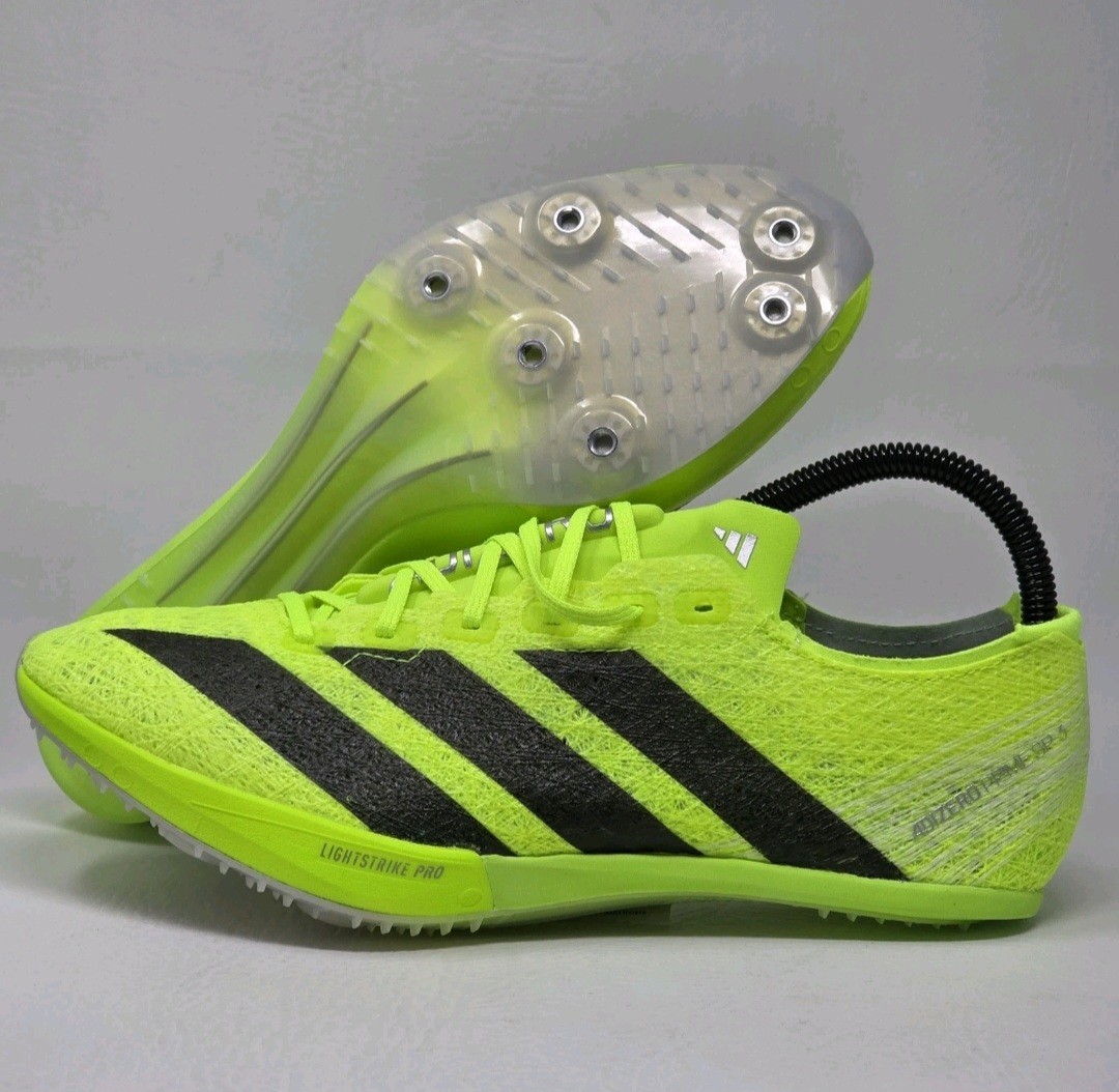 adidas Mens Size 7 ADIZERO PRIME SP 3 STRUNG Track Spikes Lucid Lemon IH5800 NEW