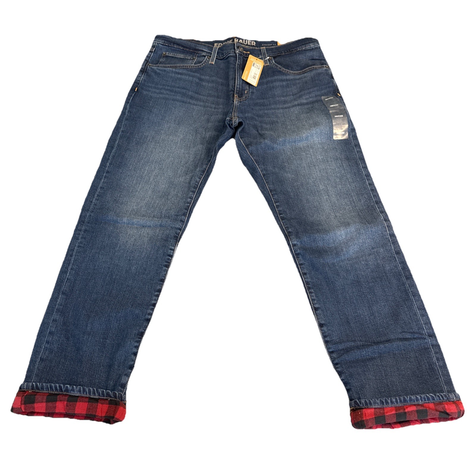 Eddie Bauer Men’s Flannel Lined Jeans 36×32 Straight Fit Brand New With Tags