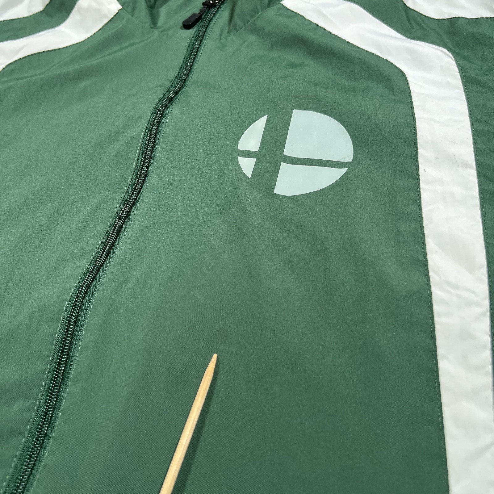 Super Smash Bros Nintendo Windbreaker Tournament Jacket Men’s L Green White