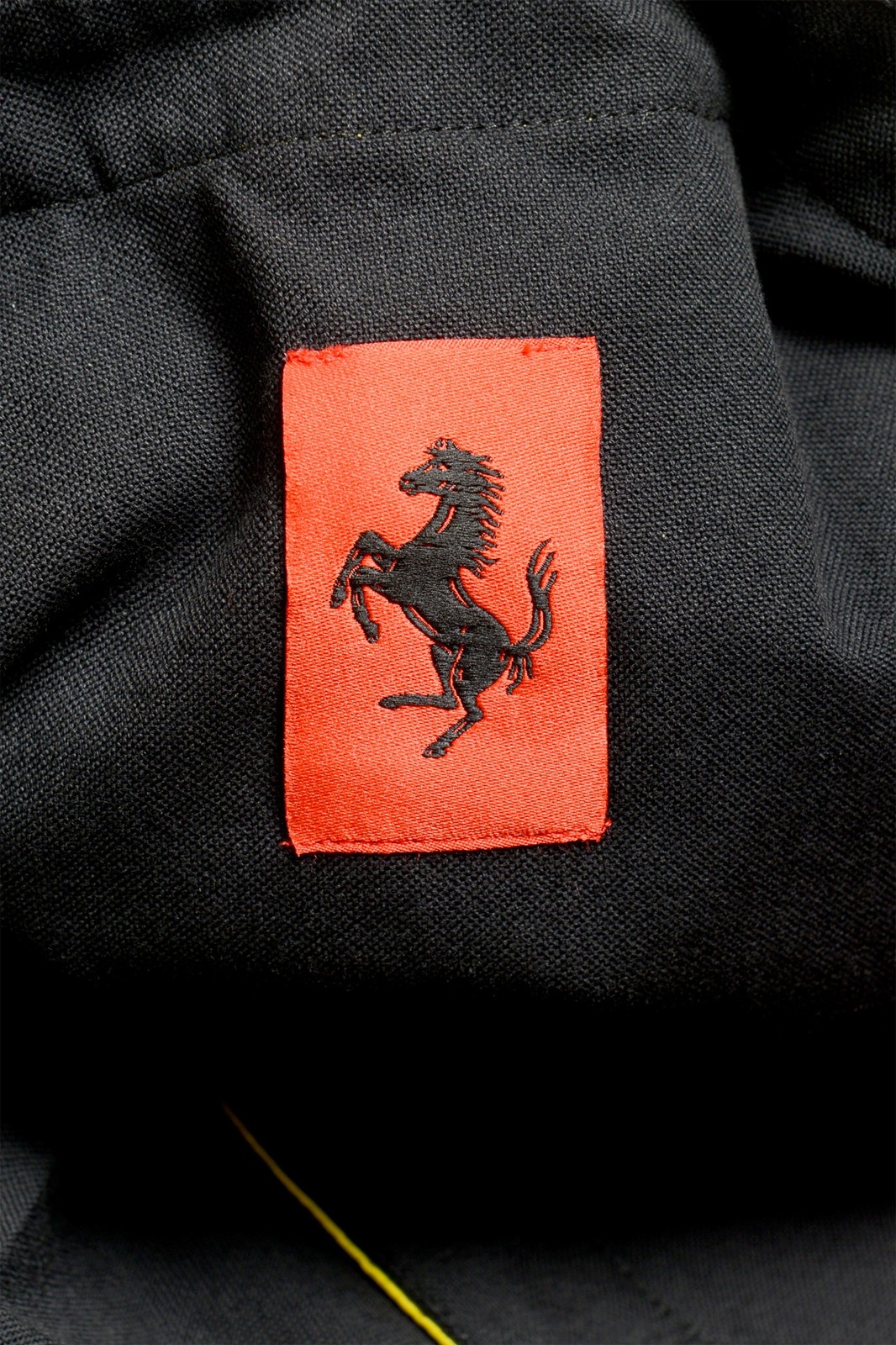 Scuderia Ferrari Men’s Black Collarless Oxford Caban Shirt US XL IT 54