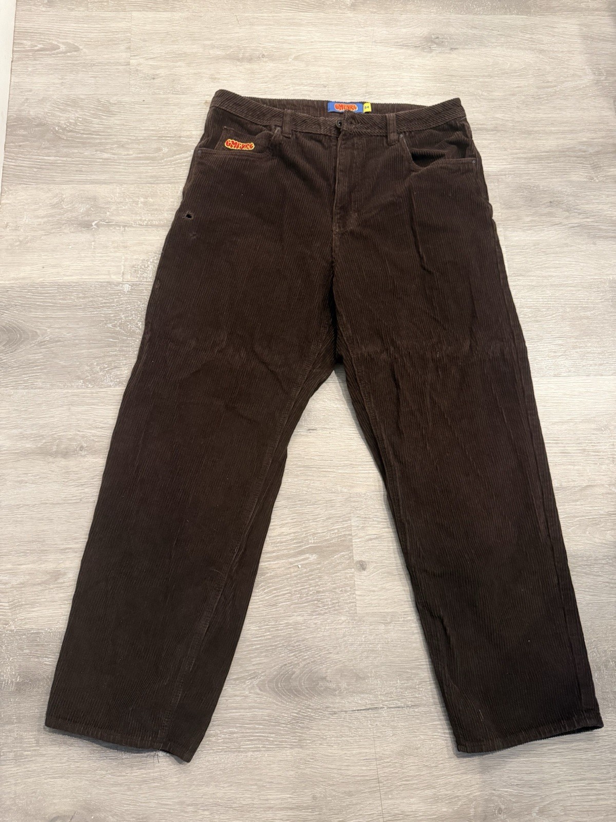 Empyre Men’s Brown Corduroy Pants Regular Fit Straight Leg Flat Front 34 M