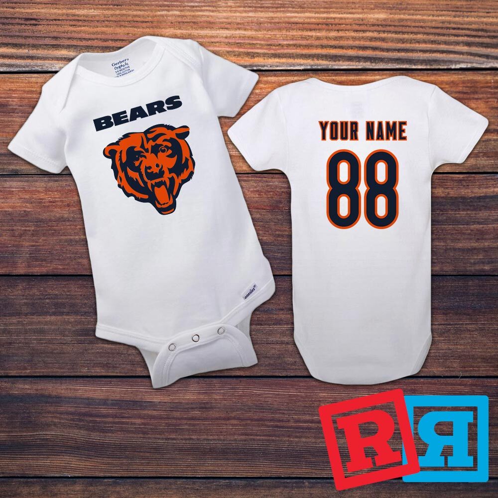 Personalized Chicago Bears Gerber Baby Onesie® Cotton Custom Bodysuit