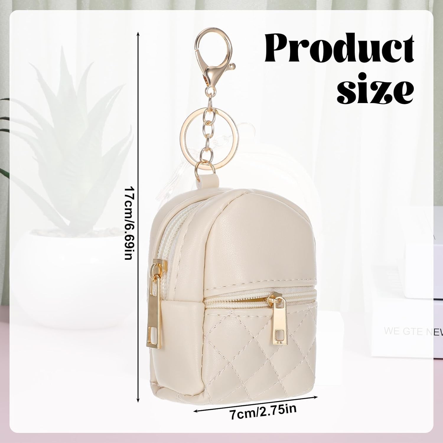 Mini Keychain Backpack Cute PU Leather Makeup Bag Coin Card Holder Pouch