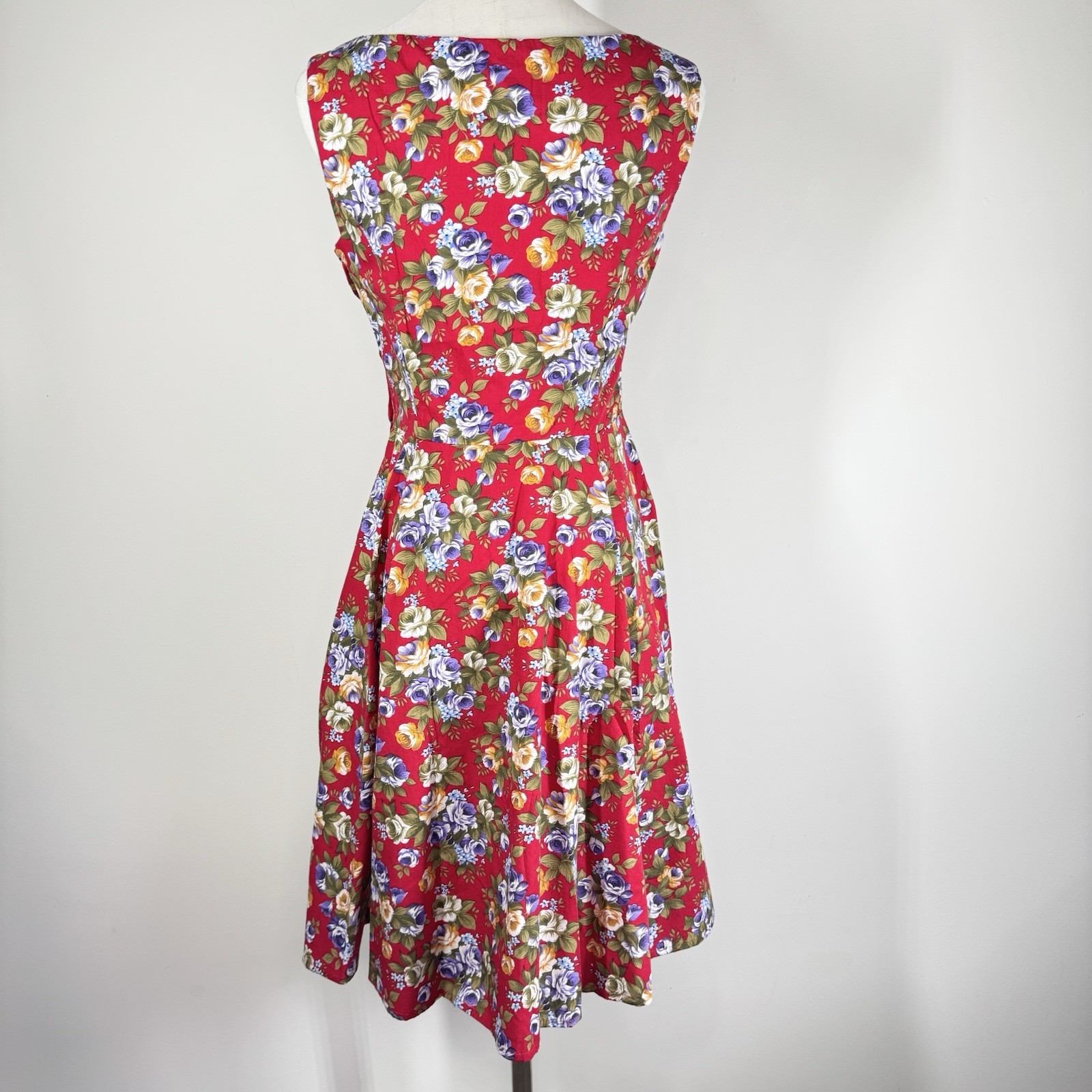 Hearts & Roses Rose Print Fit Flare Dress Size 6 Retro Alternative 50s Pin Up