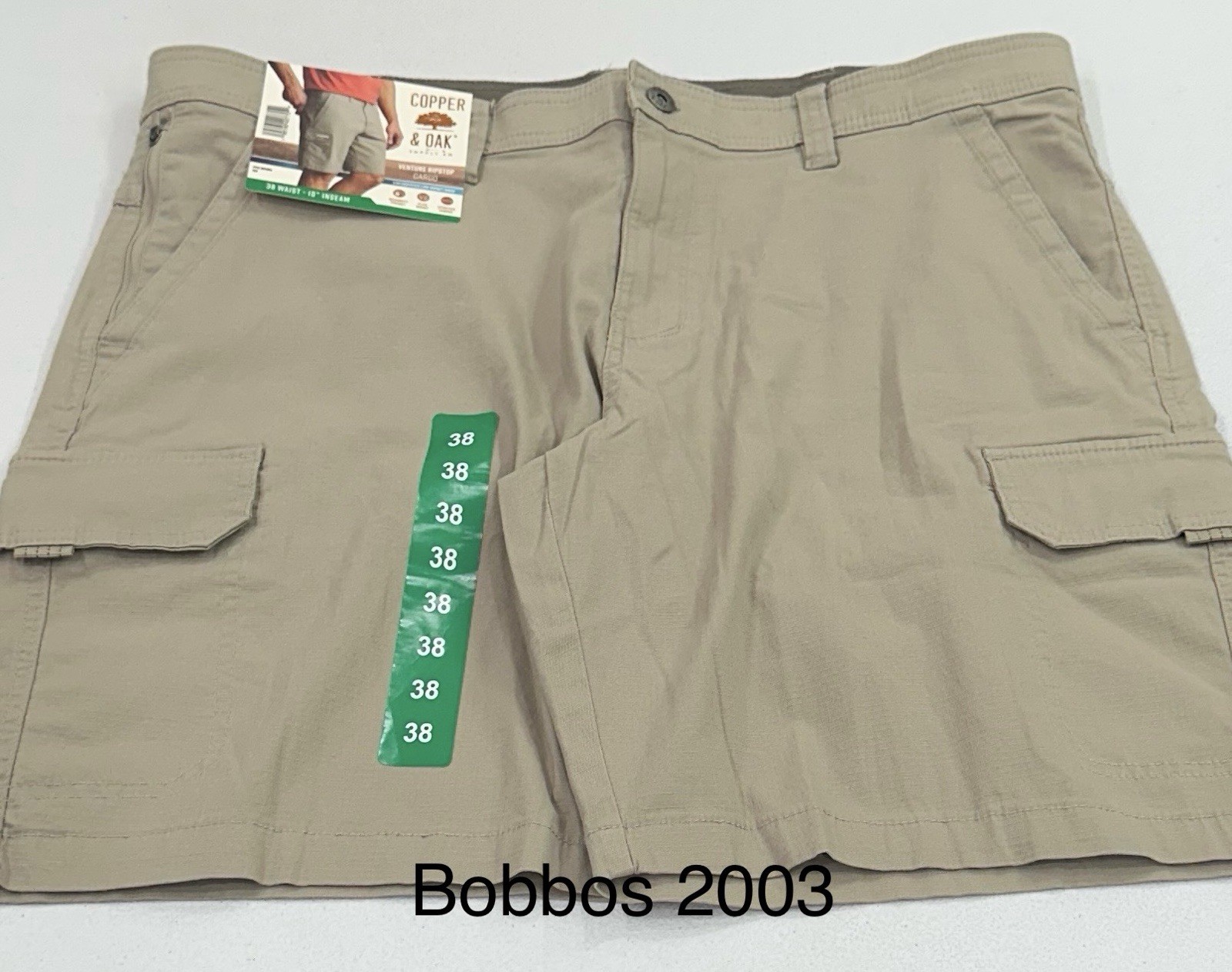 Copper & Oak Men’s Venture Ripstop Cargo Shorts, Tan, Size 38
