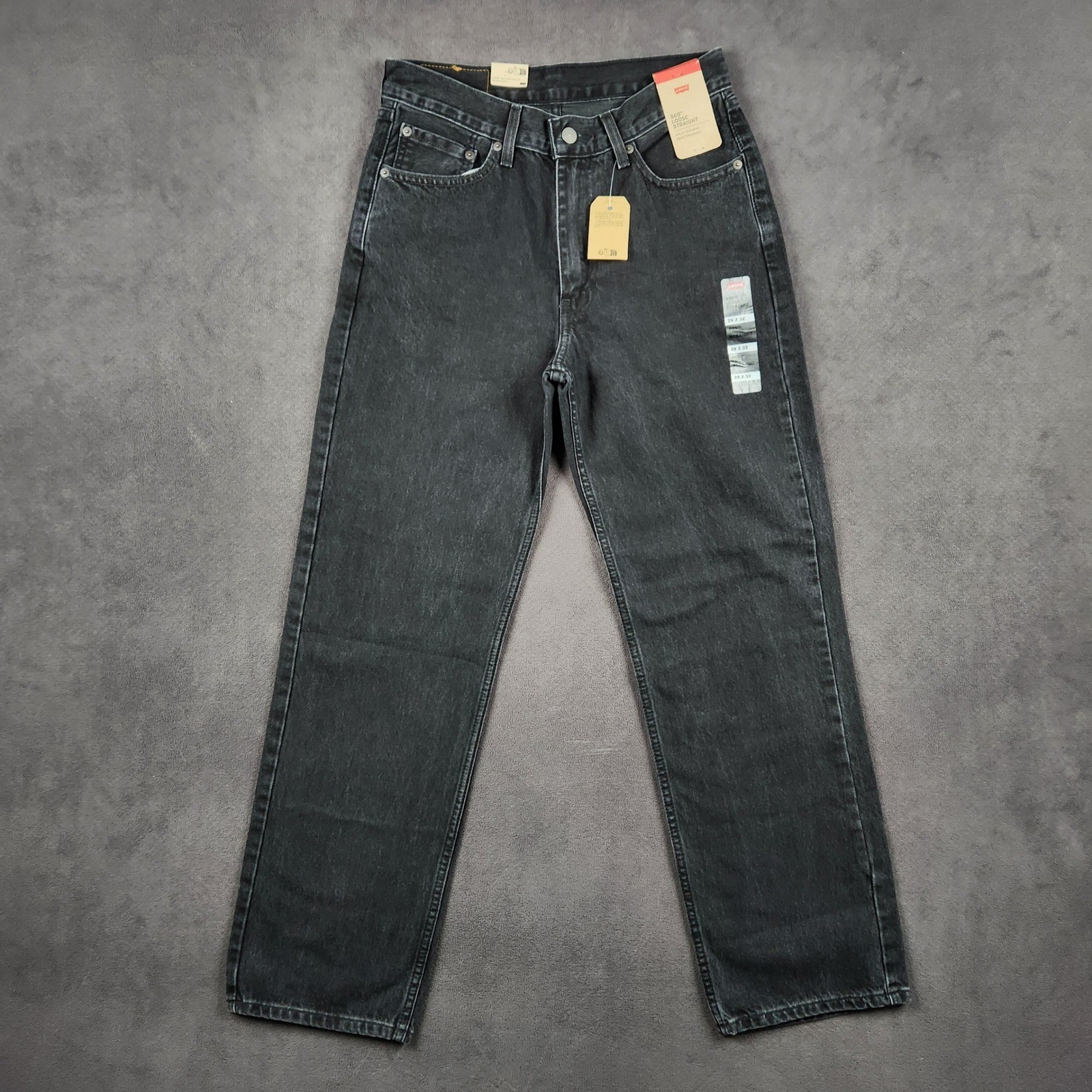 Levis 565 Jeans Mens 29×32 Faded Black 97 Loose Straight Denim A7221-0005 NEW