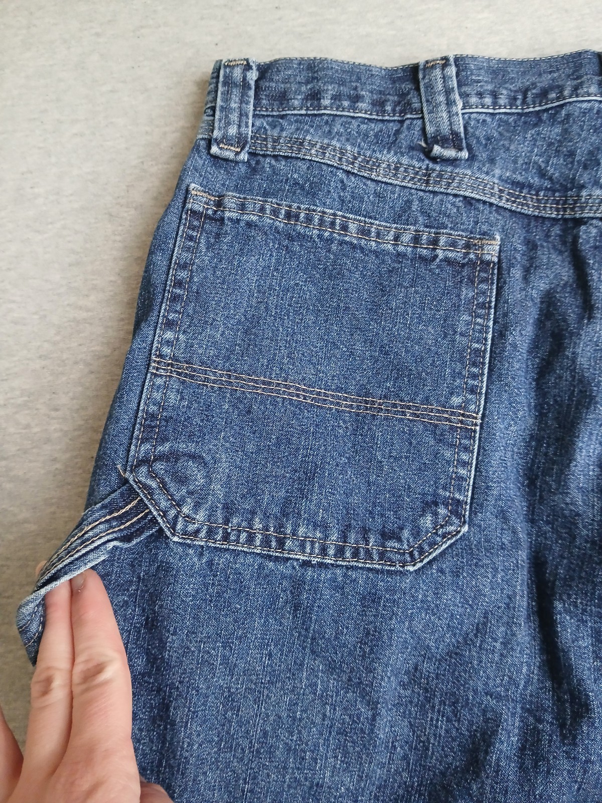 Wrangler Jean Shorts 36 Carpenter Hammer Loop Baggy Jorts 9″ Grunge Y2k