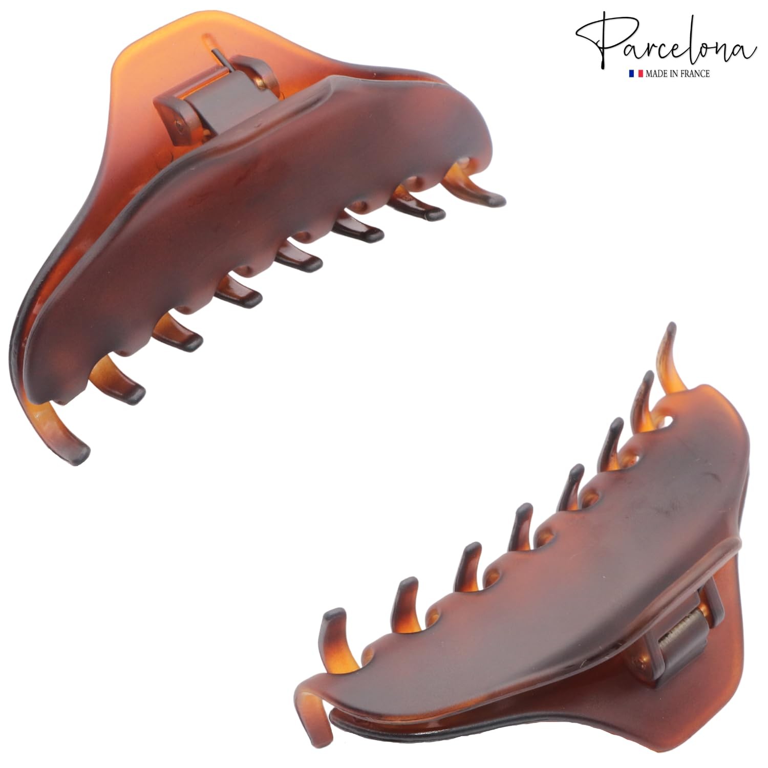Parcelona French Boss Thin 3 1/2″ Medium Celluloid Jaw Hair Claw for Women