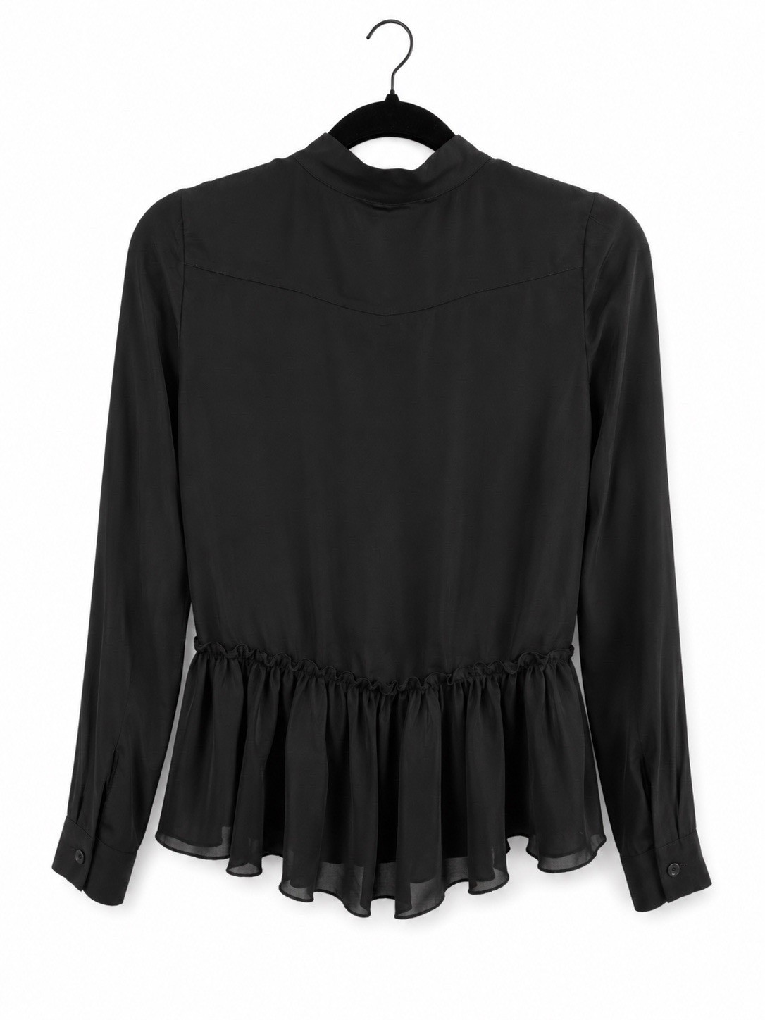 See By Chloé Black Silk Viscose Blend Top Sz 38 US 6 NWT Portugal $410