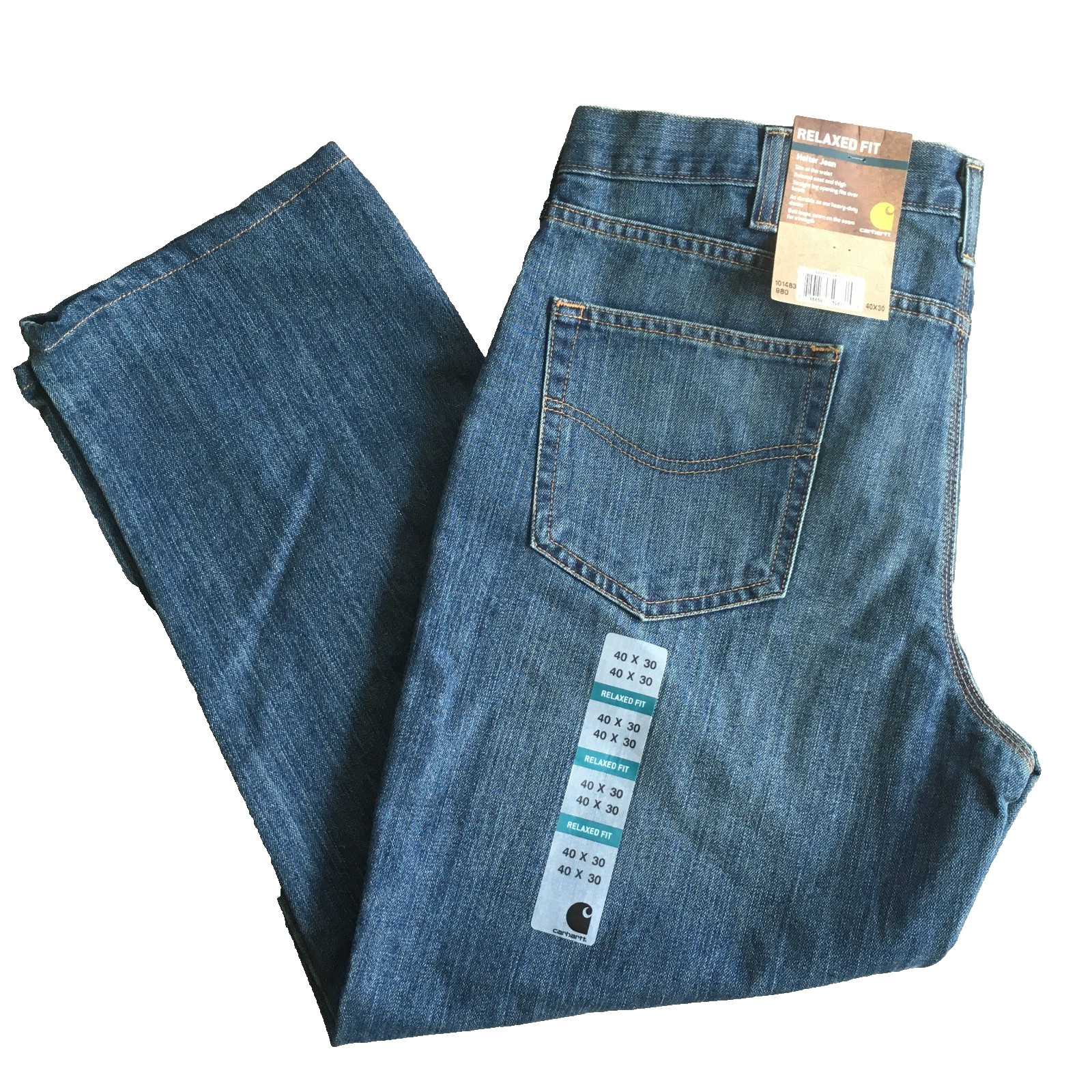Carhartt Relaxed Fit Holter Heavy duty Denim Work Pants 40×30 Blue NWT Men