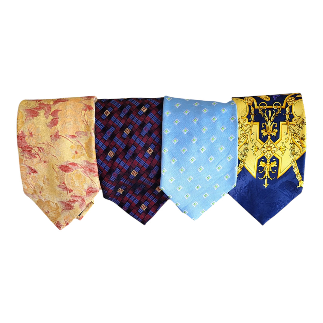 LOT OF 4 Luxury Men’s Silk Ties GIANNI VERSACE DOLCE & GABBANA KENZO Italy
