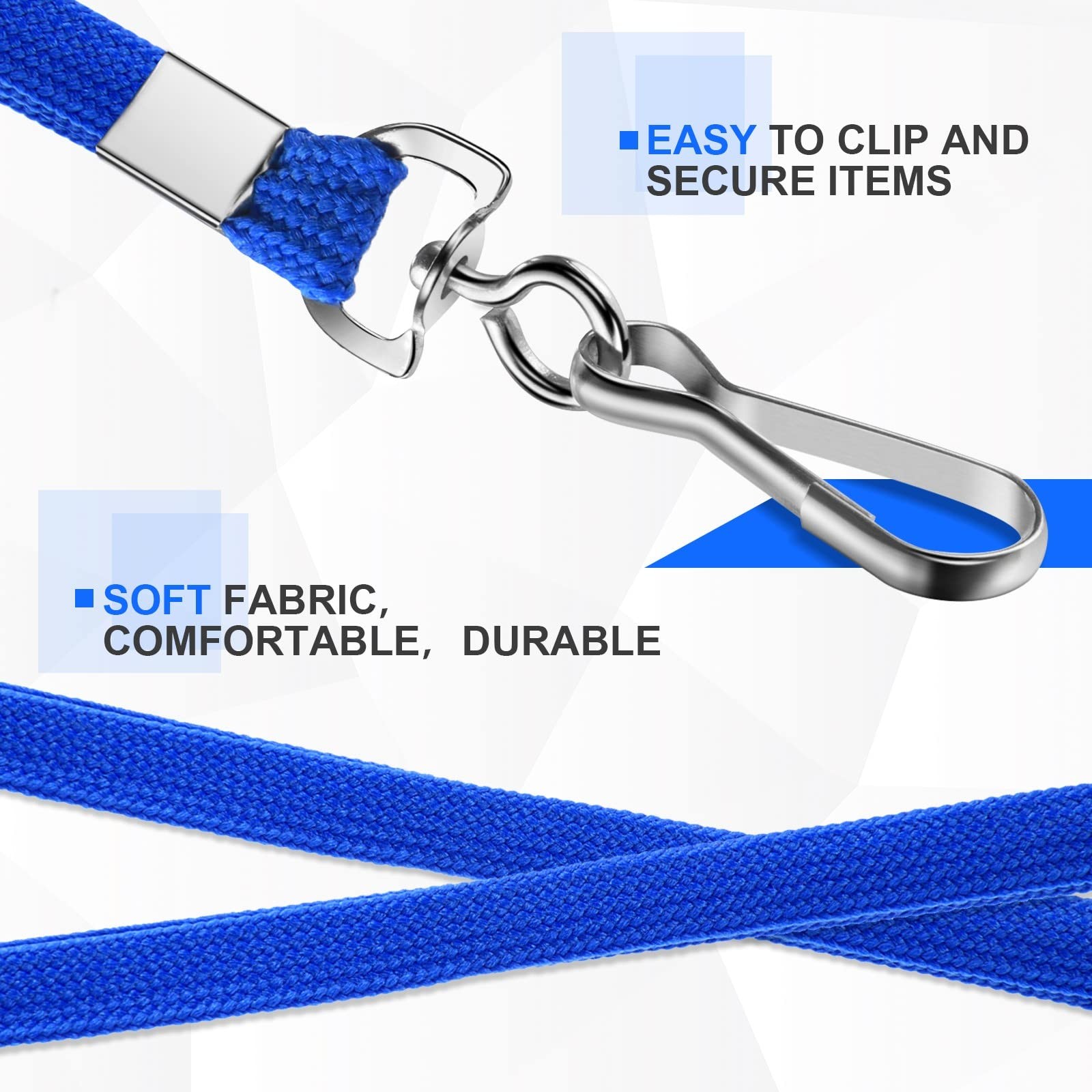 50Pcs Color Lanyards Flat Lanyards for ID Badges Assorted Colors