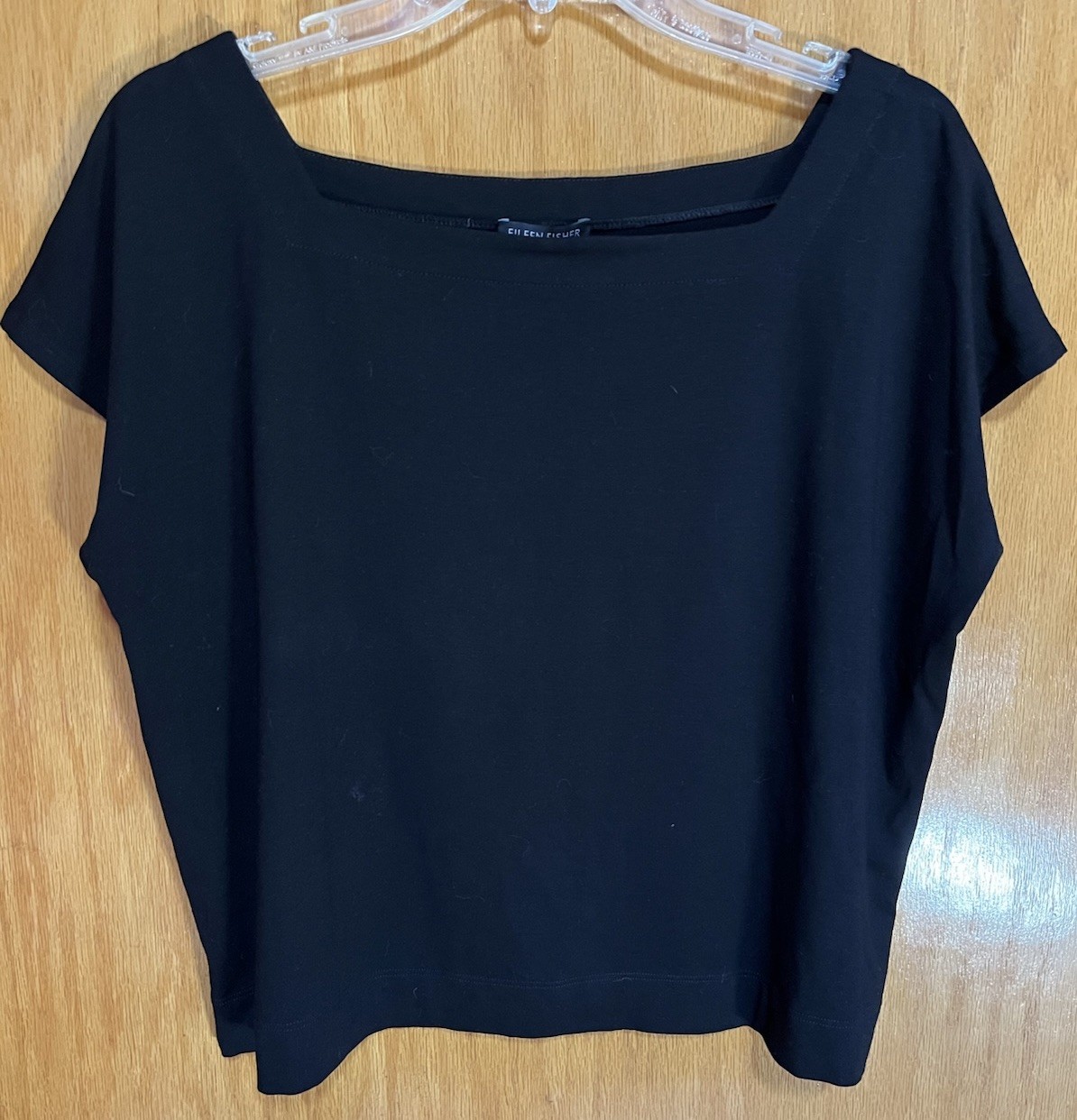 Eileen Fisher Black Knit Top – Large – Viscose Jersey