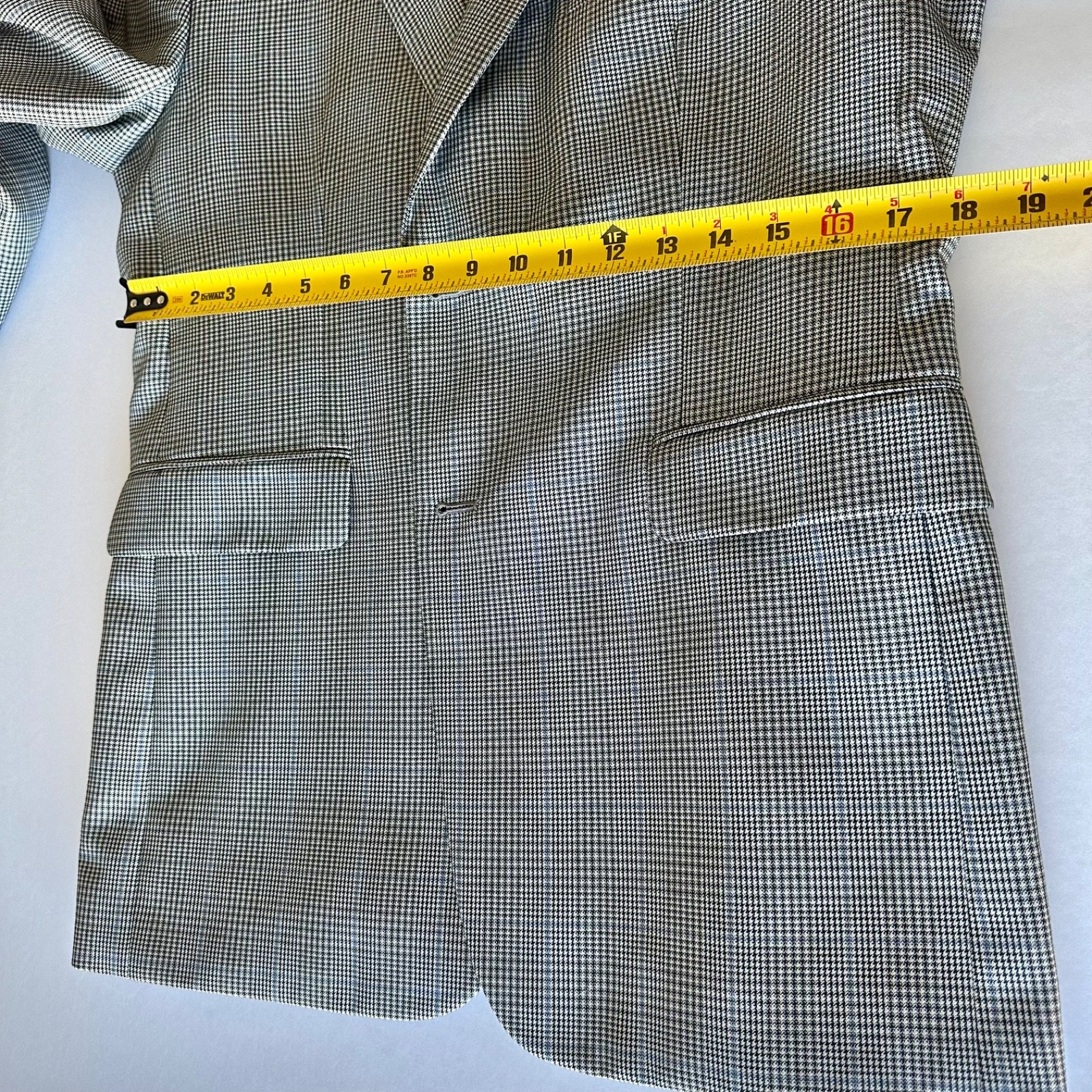 Nautica Men’s Gray Houndstooth Windowpane Sport Coat Blazer Men’s 42R Classic