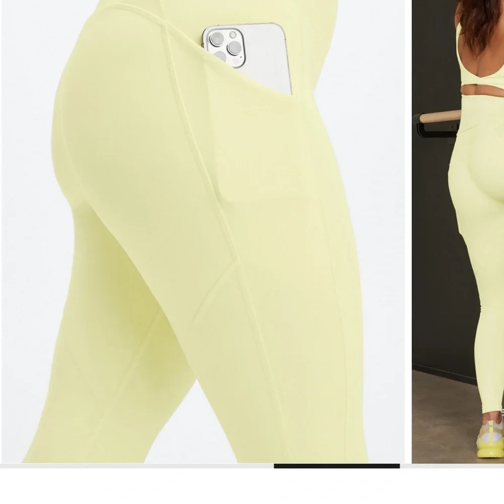 Fabletics Pureluxe yellow Leggings SZ M