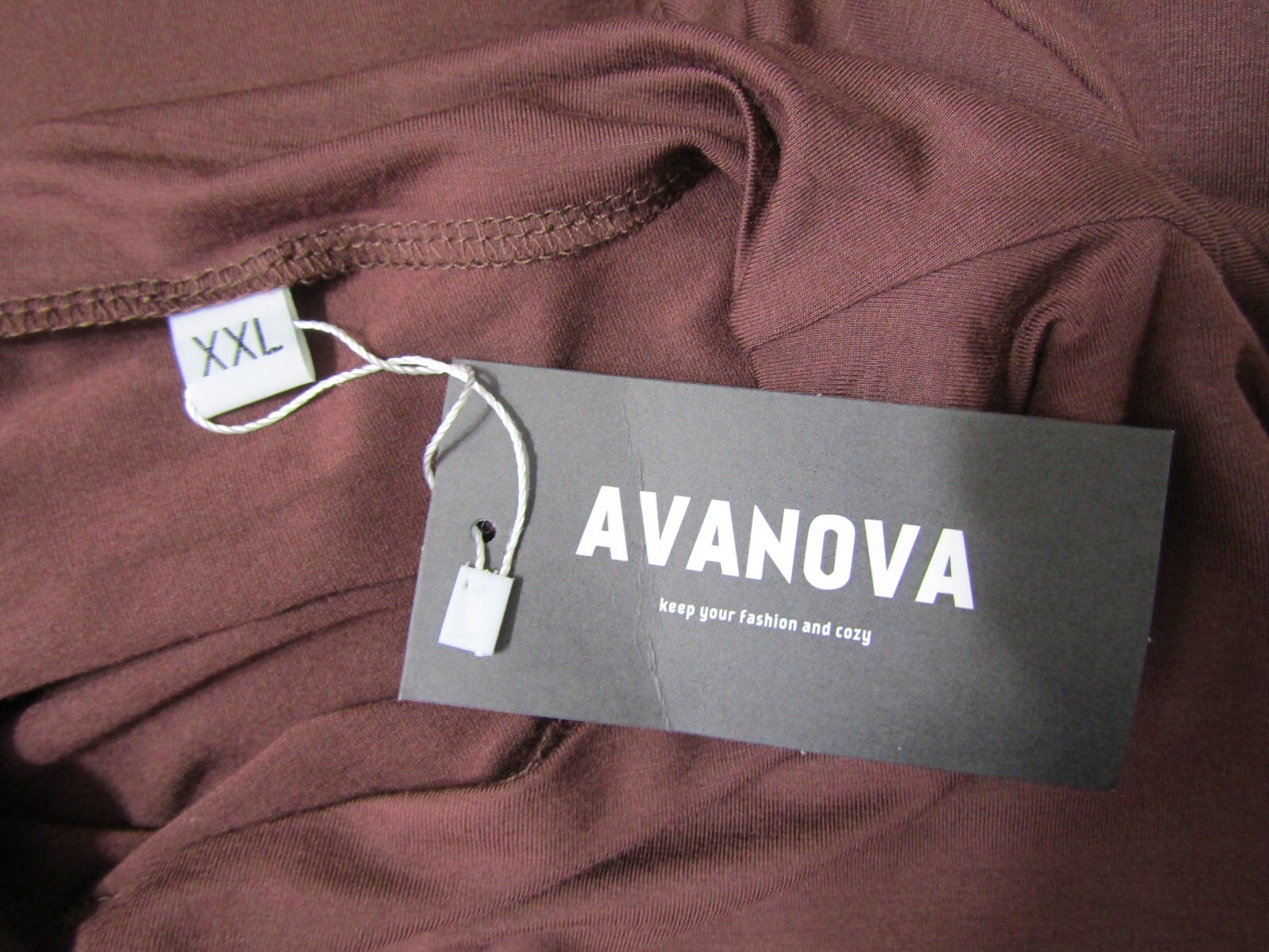 NWT Avanova Brown Mock Neck Slim Fit Ruched Dressy Top Women’s Size XXL
