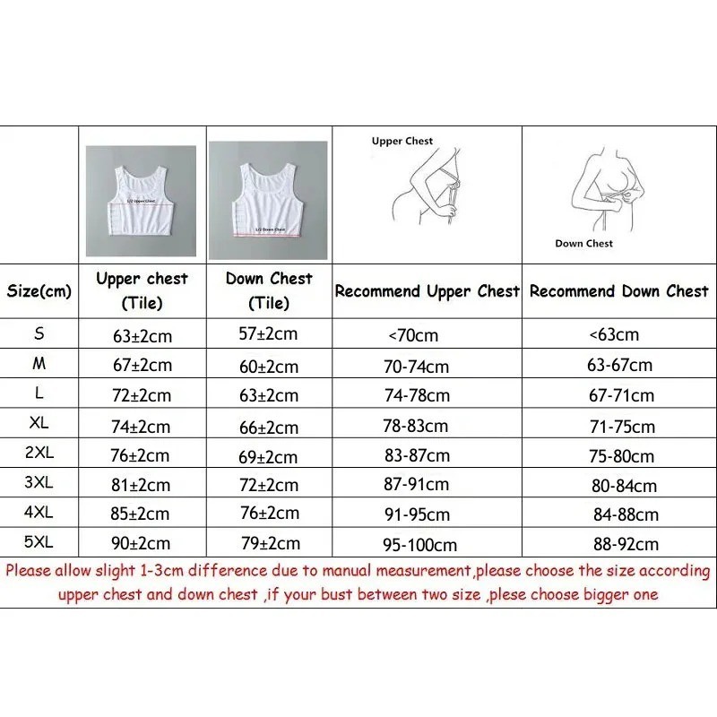 XS 5XL Plus Size Ftm Trans Binder Chest Binders Transboy Tomboy Pull Over