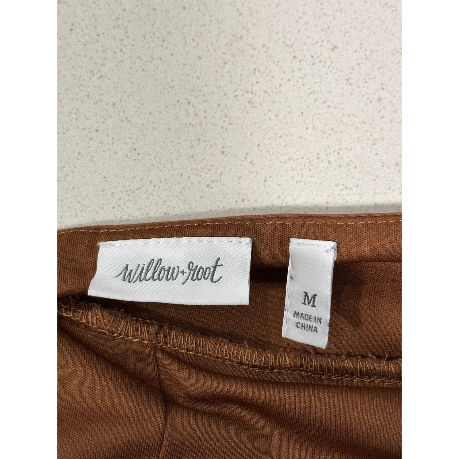 Willow + Root Med Rust Brown Bubble Hem Peplum Camisole Top Square Neck Softgirl