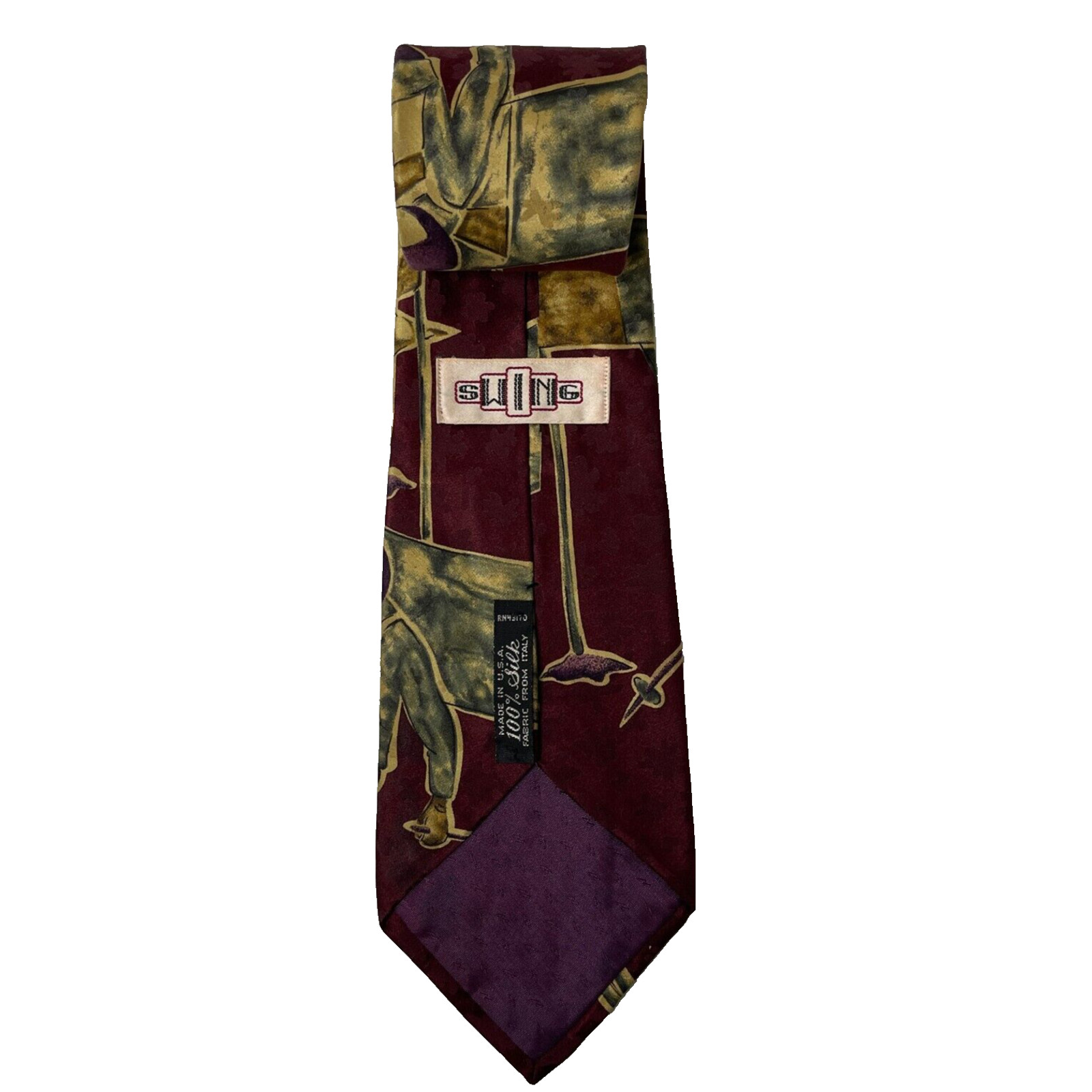 Swing All Silk Men’s Necktie Abstract Pattern Multicolor Casual Tie Made in USA