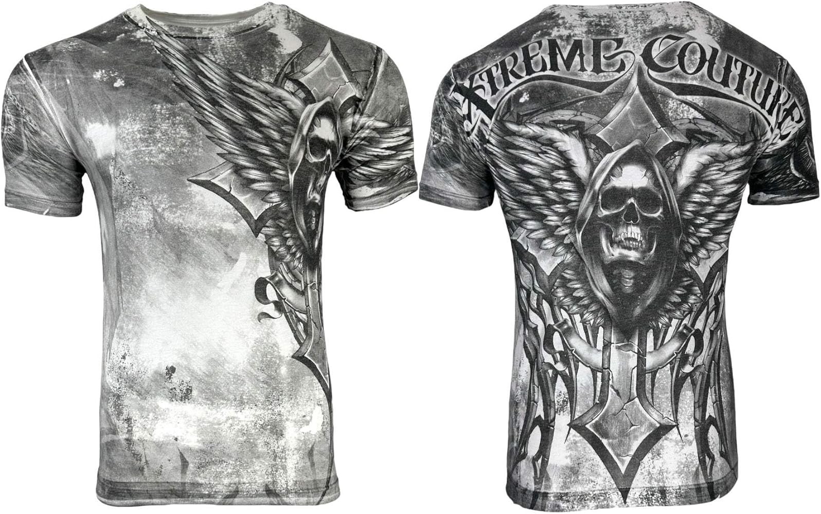 XTREME COUTURE by AFFLICTION White LAST SCREAM Short Sleeve Slim Fit T-shirt NWT