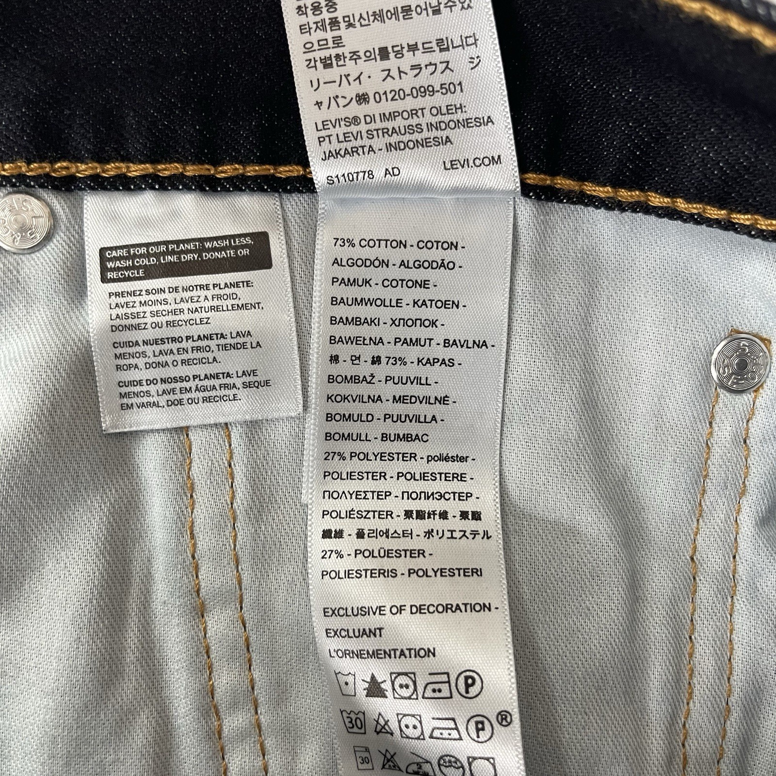 Levis 513 Jeans Mens 34×32 Black Blue Slim Straight Dark Wash Preppy Grunge NEW
