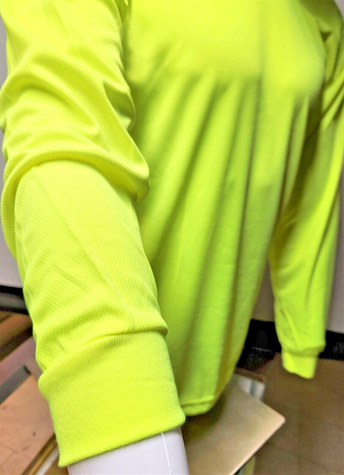 Yellow Long Sleeve Safety Shirt With Hoodie, Quick Dry Polyester Birdeye mesh