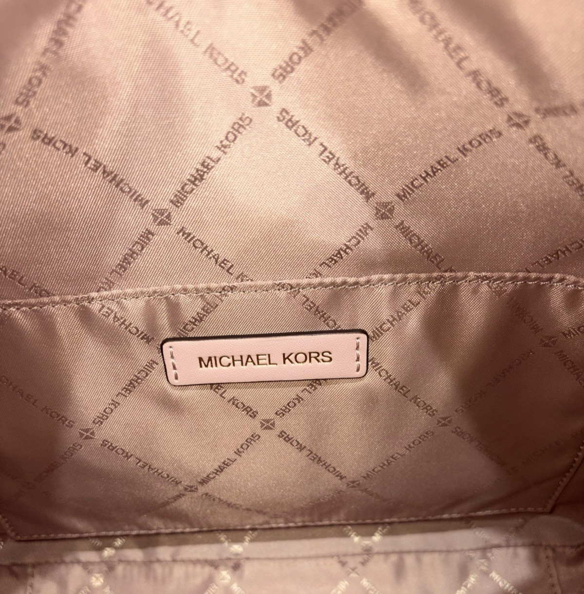 MICHAEL KORS NAYLA MEDIUM ZIP MESSENGER CROSSBODY BAG TOTE MK PINK LEATHER GOLD