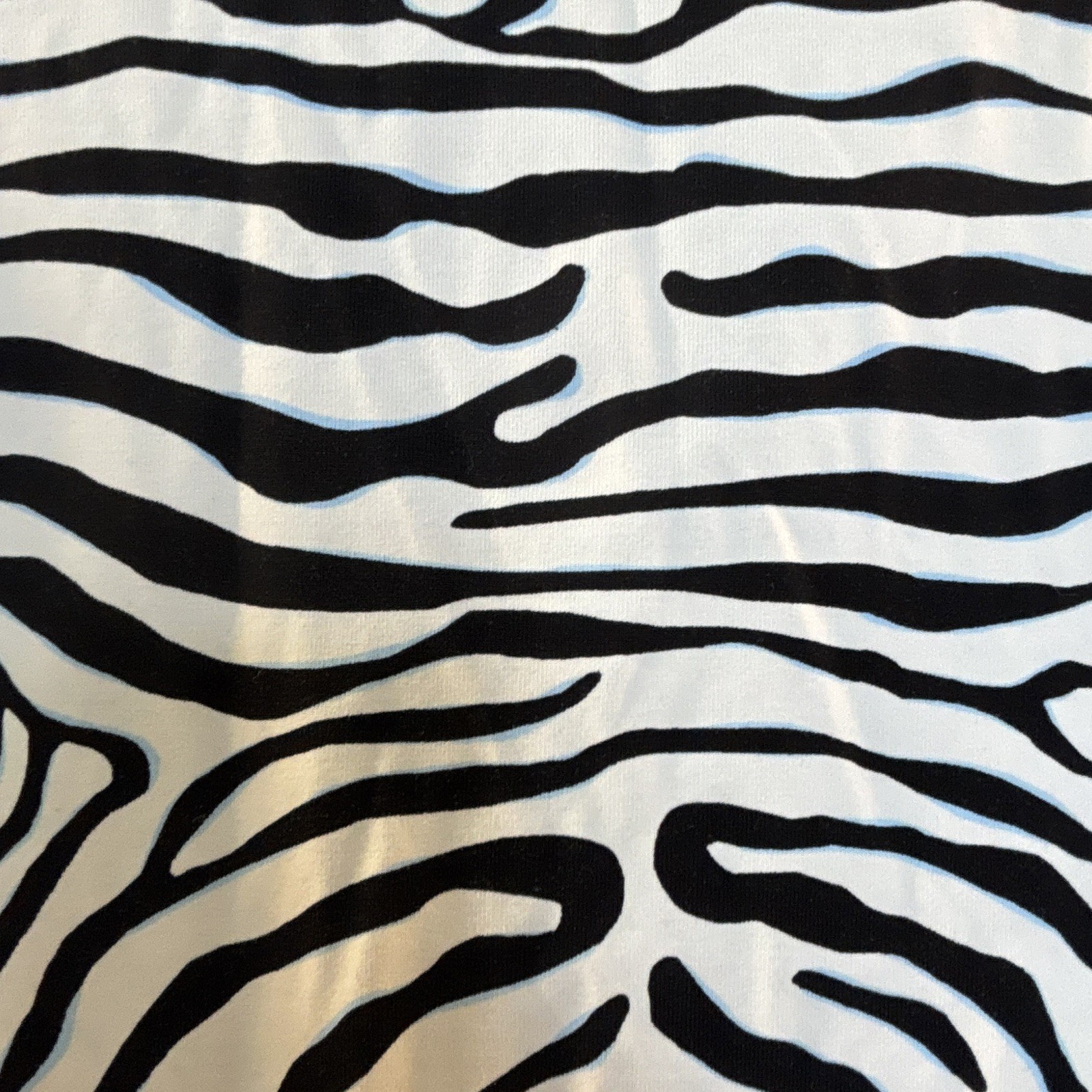 J. McLaughlin Zebra Animal Print Collared Long Sleeve Top M Black White