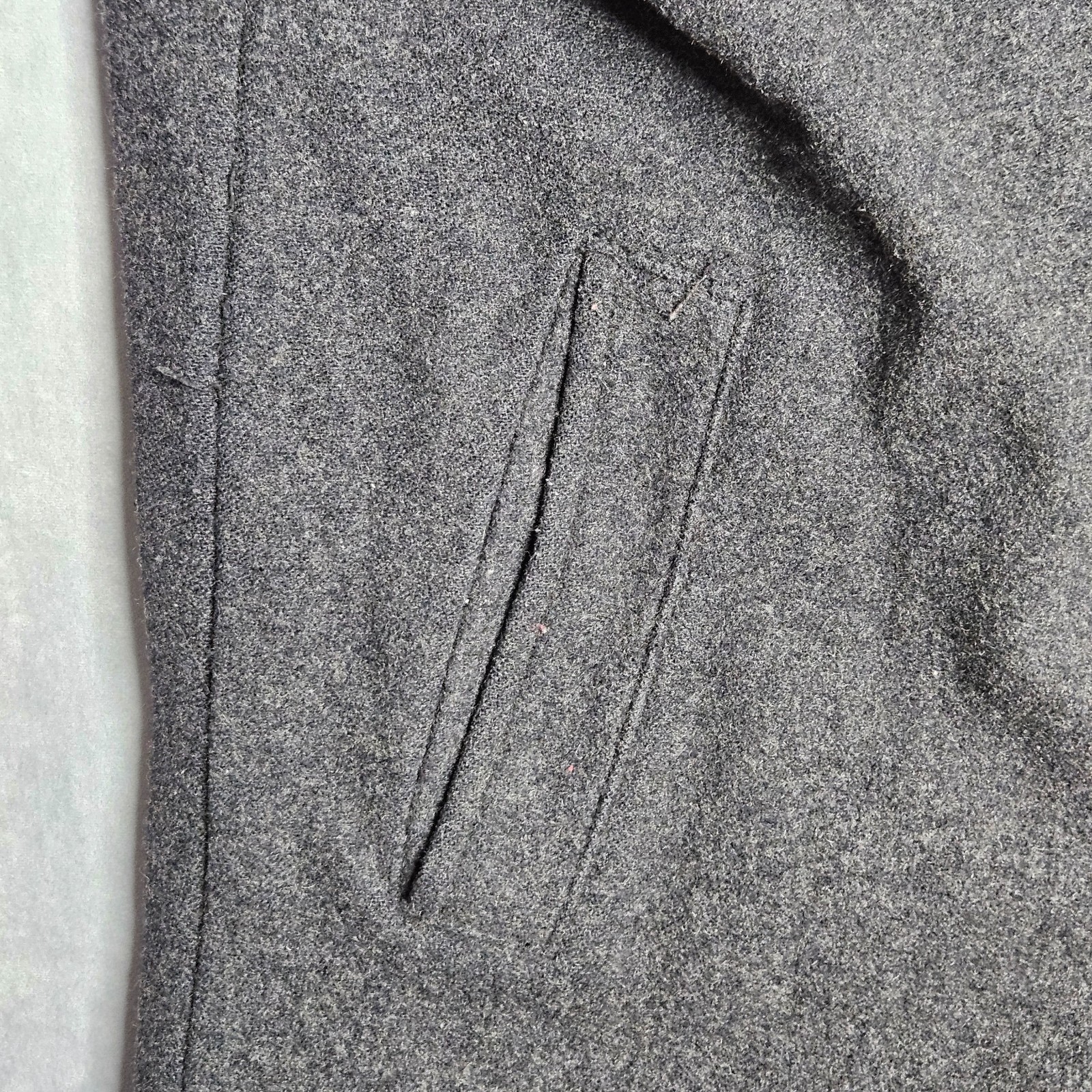 Gap Peacoat Mens XL Gray Wool Blend Button Up Pockets Single Vent Winter Classic