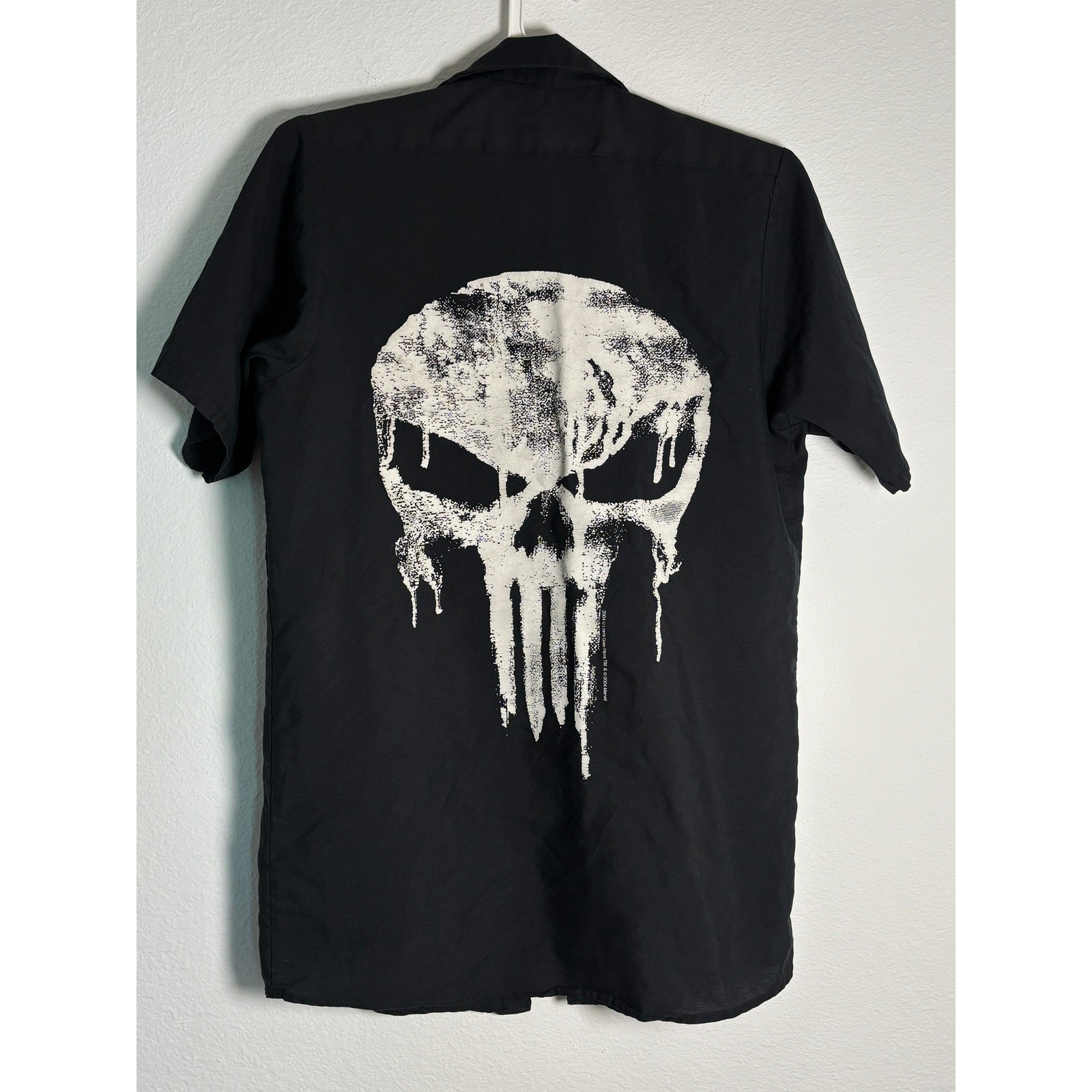 Red Kap Marvel The Punisher Work Shirt Mens Small Black Skull Graphic SP24BK3