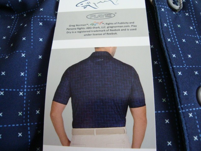 NWT Men’s Greg Norman ML75 Play Dry Polo Golf Polo Shirt Blue L