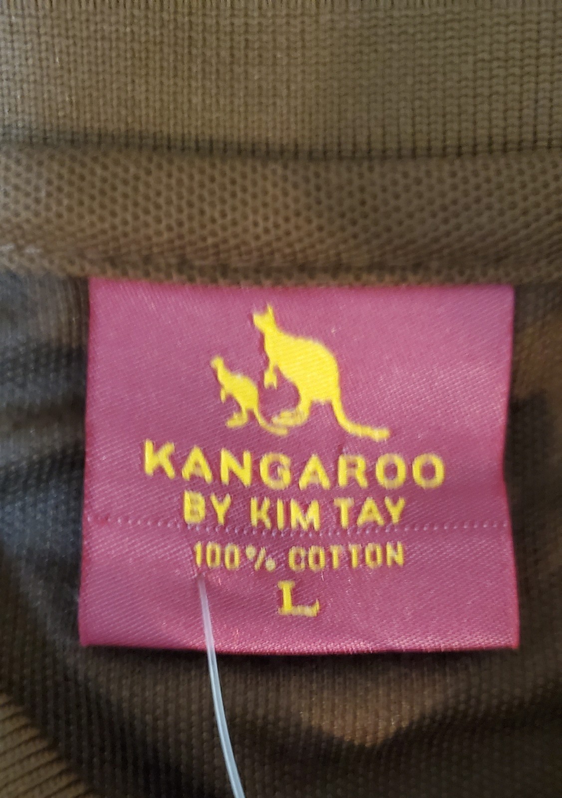 Kangaroo By Kim Tay 100% Cotton Brown Polo Shirt NWT Large
