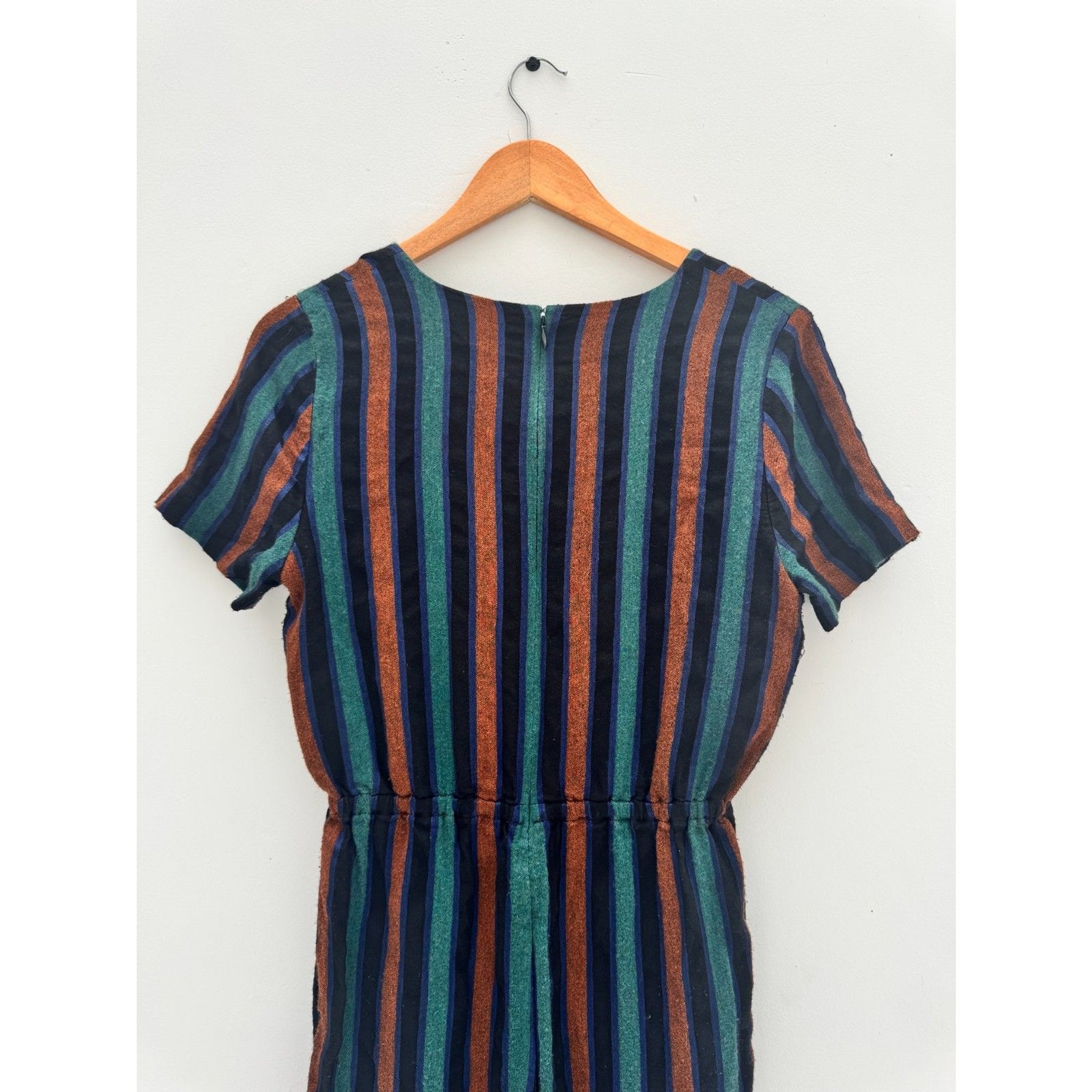 Madewell Striped Wrap Jumpsuit Short Sleeve V-Neck Size 4
