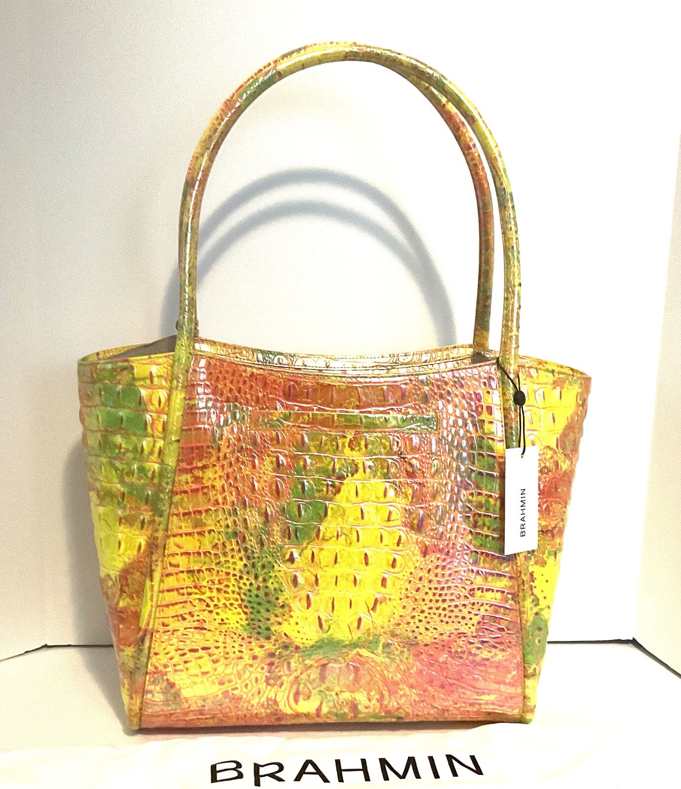 Brahmin Bailee Spritz Melbourne Embossed Leather Shopper Satchel Tote NWT