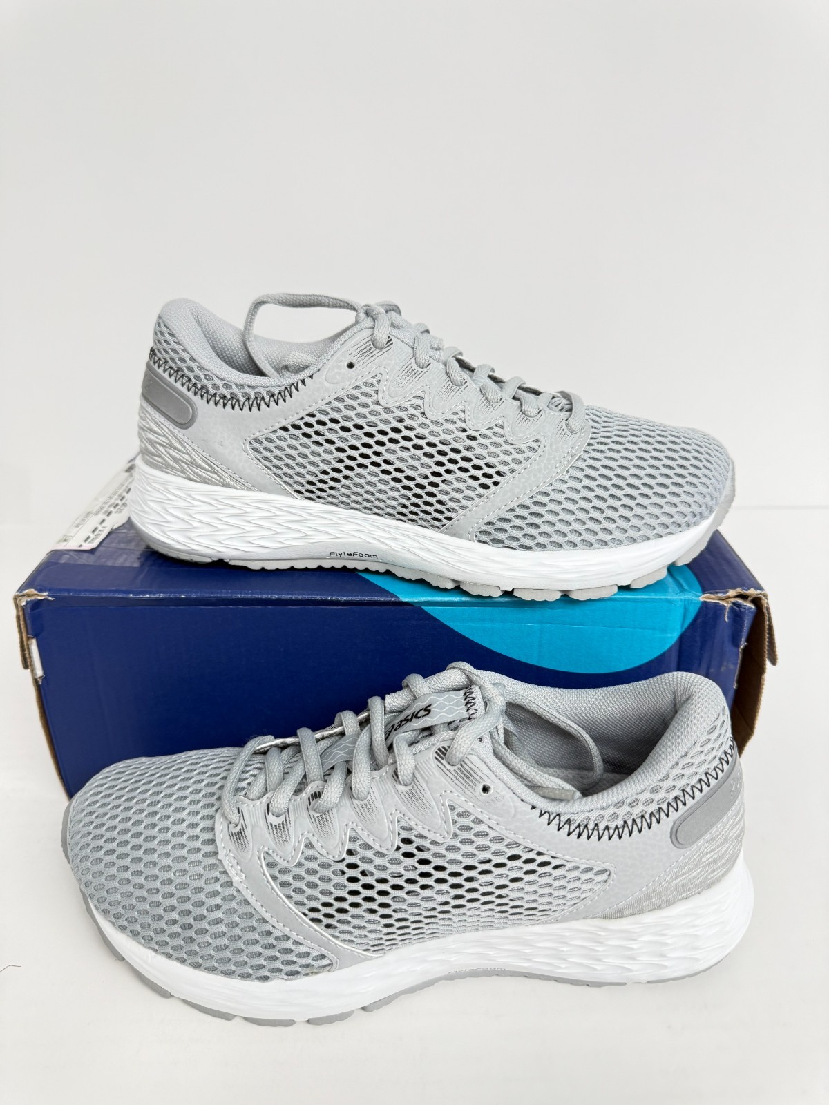-2373 Asics Women S Roadhawk Ff 2 Mid Grey / Black Ankle-High Mesh Running – 6