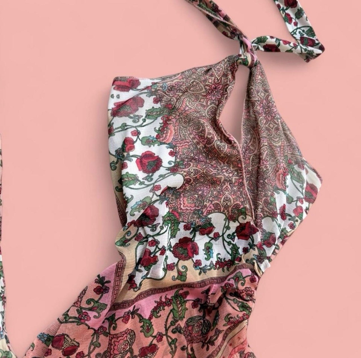 Morgan De Toi Fairycore Pink Paisley Halterneck And Skirt Set Pretty Small