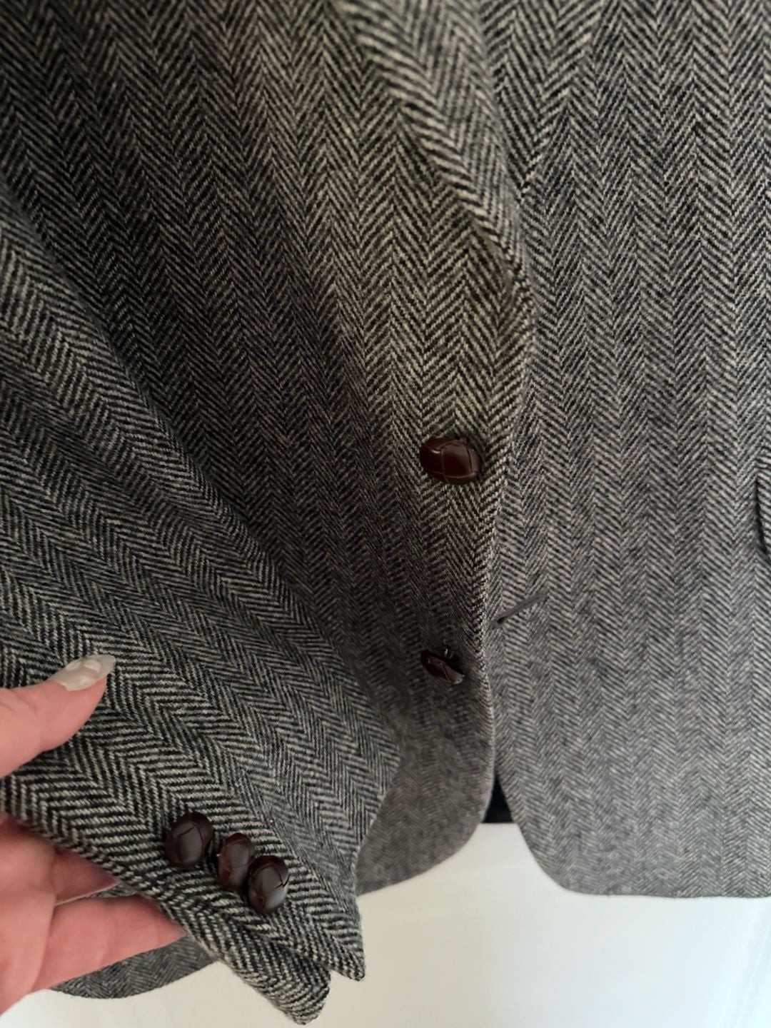 Deansgate Men’s Herringbone Wool Sport Coat Blazer 44L