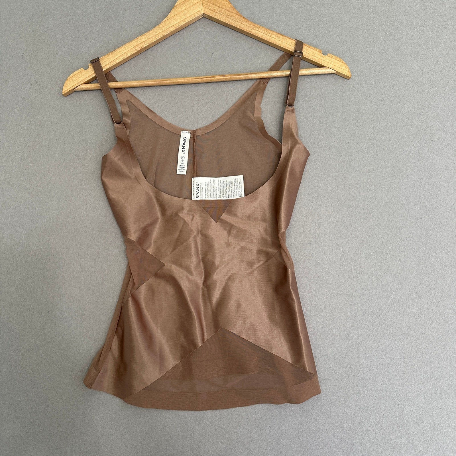 Spanx Thinstincts 2.0 Tank Women S Bronze Brown Targeted Shaping Mesh Camisole